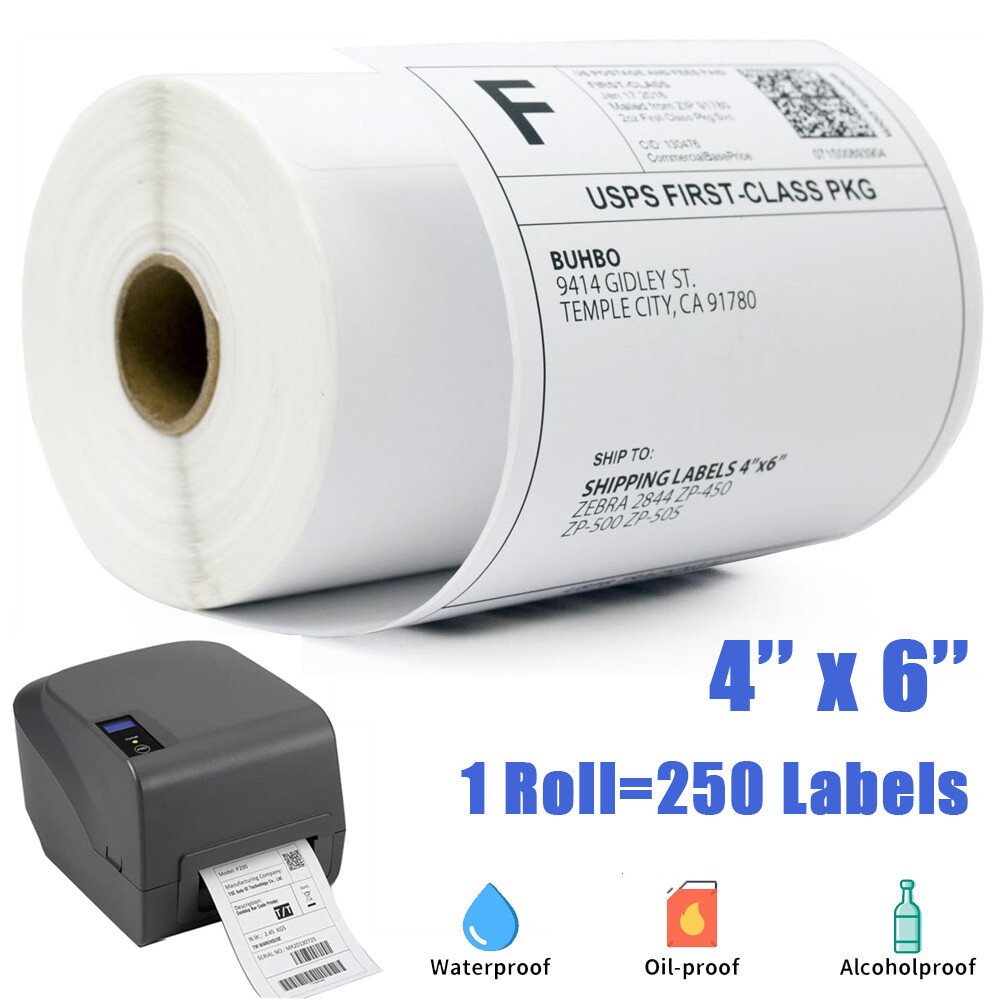 2-40 Rolls 4×6 Direct Thermal Shipping Labels 250 Per Roll For Zebra 2844 Eltron