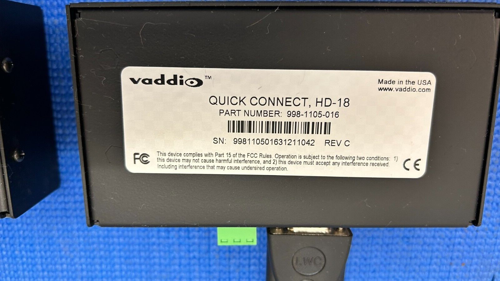 Vaddio 998-1105-016 Quick-Connect SR-Short Range Video Interface (QTY 2)