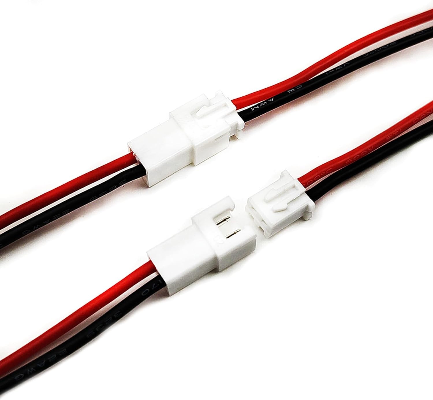 Durable 10 Pairs JST-XH 2.54mm Connector Kit with Versatile 10cm 22 AWG Wires