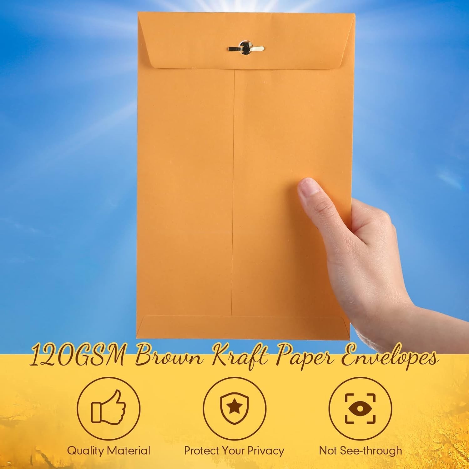 300 Pcs 6×9 Manilla Envelopes with Clasp Closure for Mailing and Storage