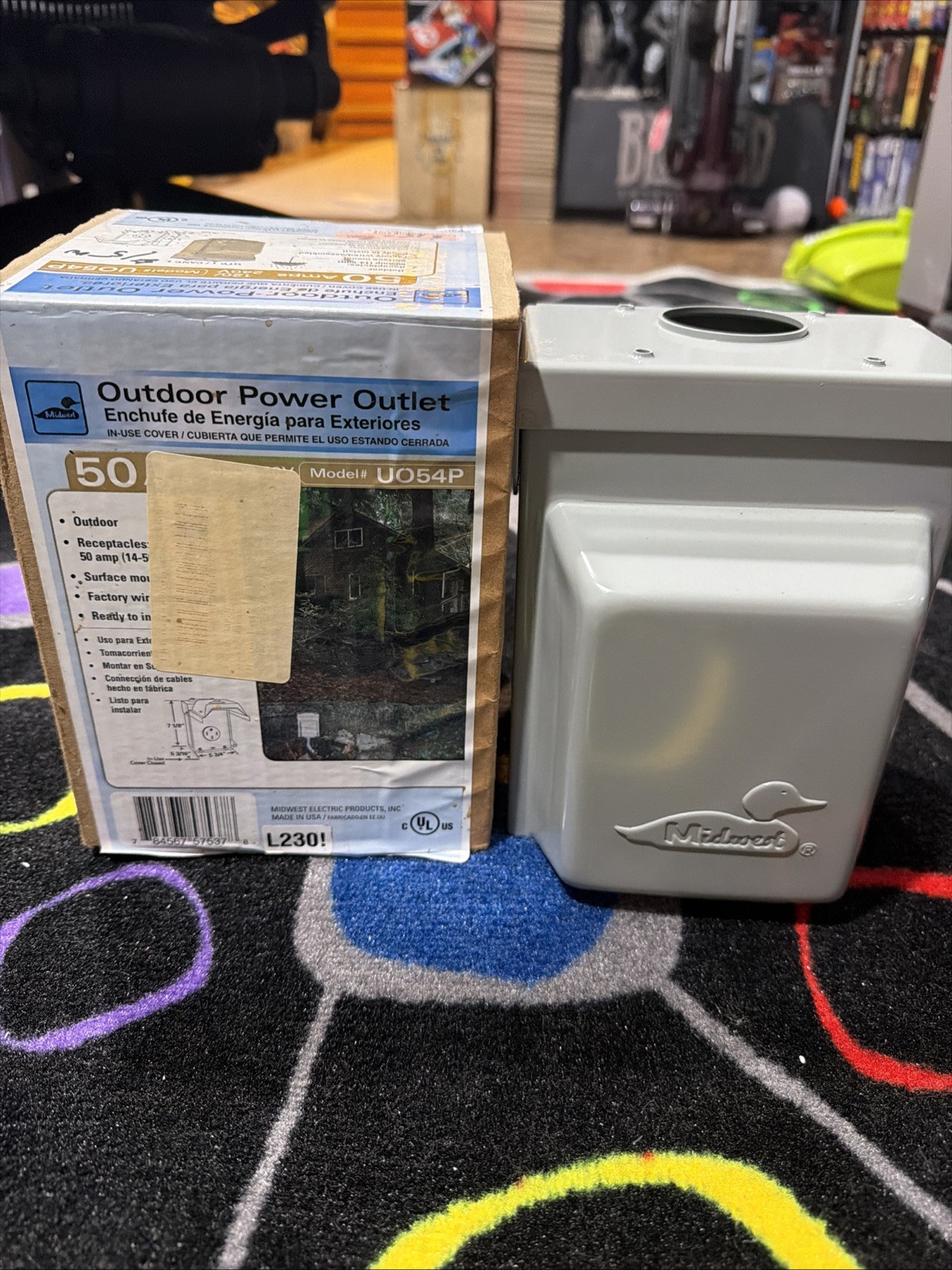 Midwest Outdoor Waterproof Power Outlet 50A 120/240V Gray U054P