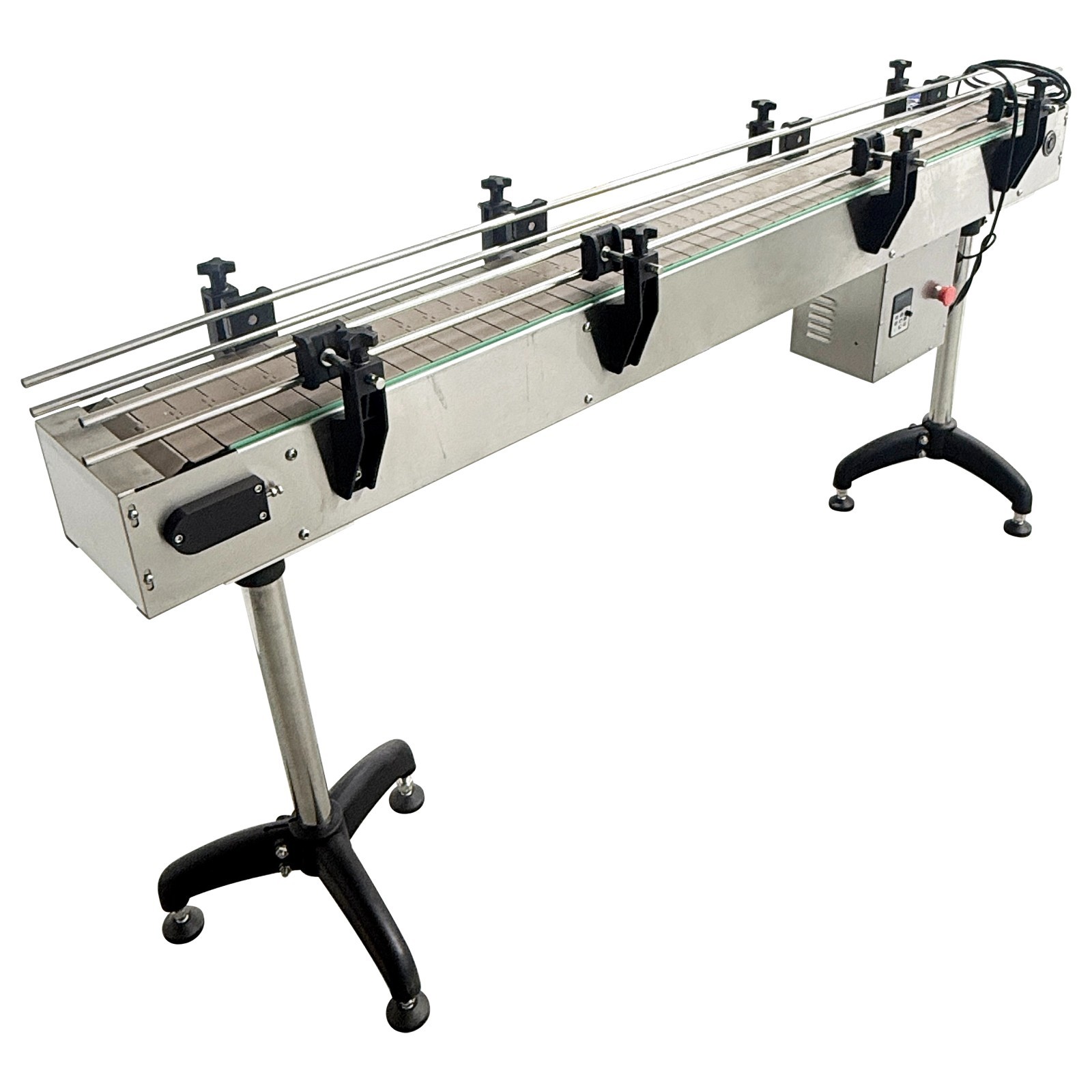 110V Small Assembly Line Conveyor Belt Bottle/Caps Transport Belt 77.95×7.75in