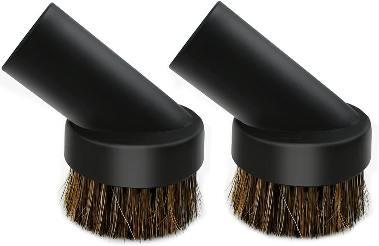 2x Vacuum Dust Brush Attachment 25mm Horse Hair Round Tool For 1.25in 32mm Hose