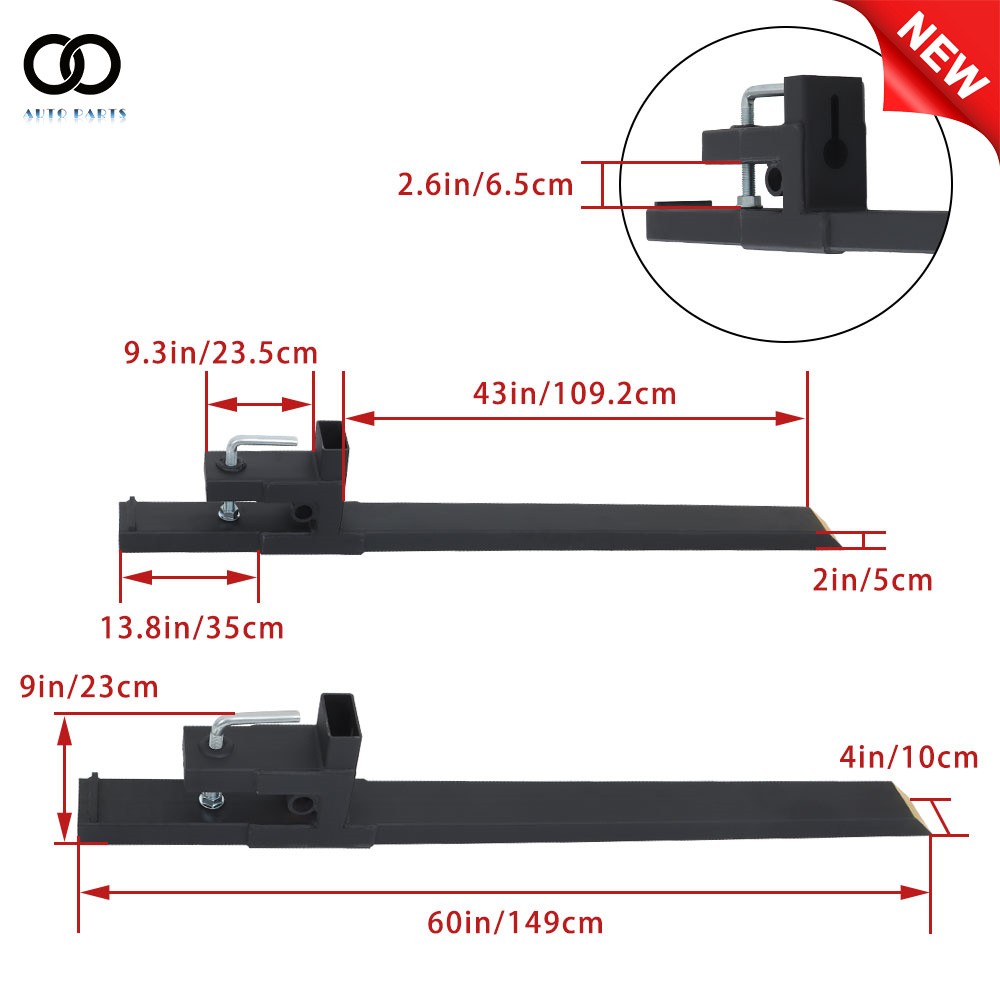 4000lb Clamp on Bucket Pallet Forks Tractor Loader Skid Steer Attach 60»