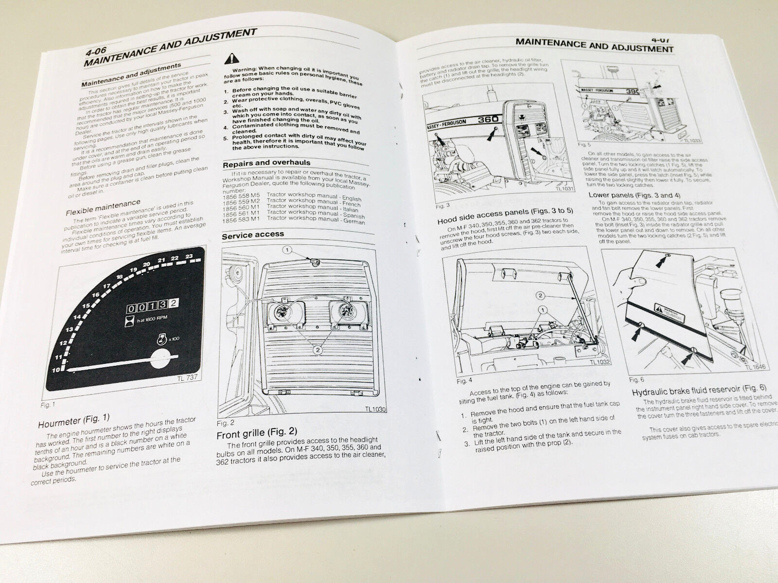 Massey Ferguson 340 350 355 360 362 365 375 383 Tractors Owners Operators Manual
