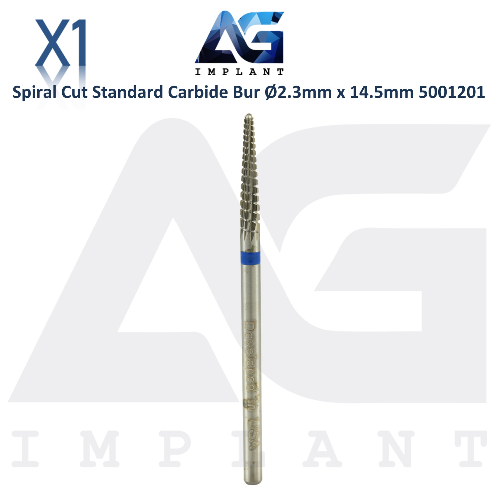 Dental Wilson Spiral Cut Standard Bur Ø2.3×14.5mm Straight Edge Carbide 5001201