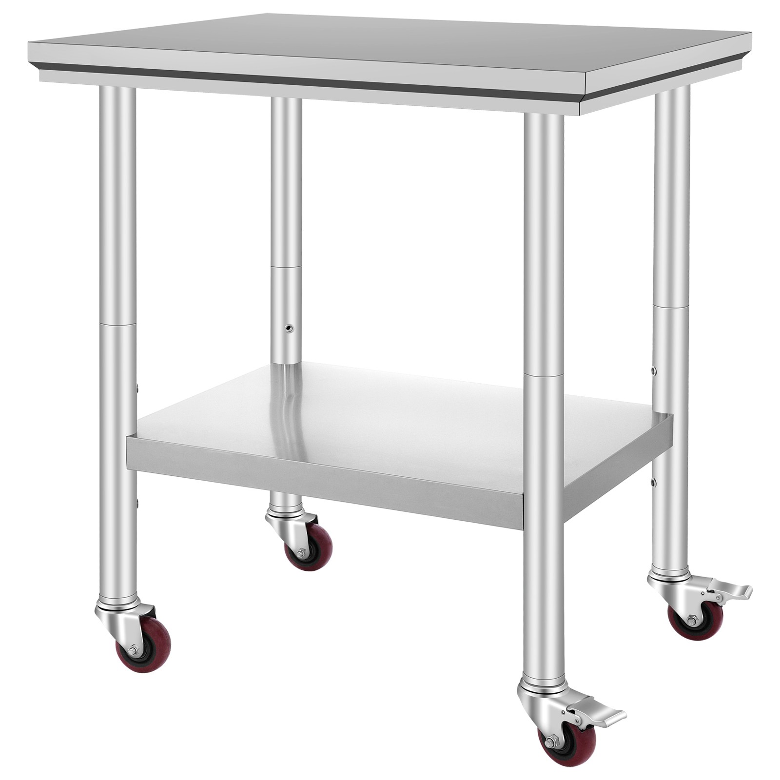 VEVOR Stainless Steel Work Table with Wheels 24×30 Inch Kitchen Food Prep Table