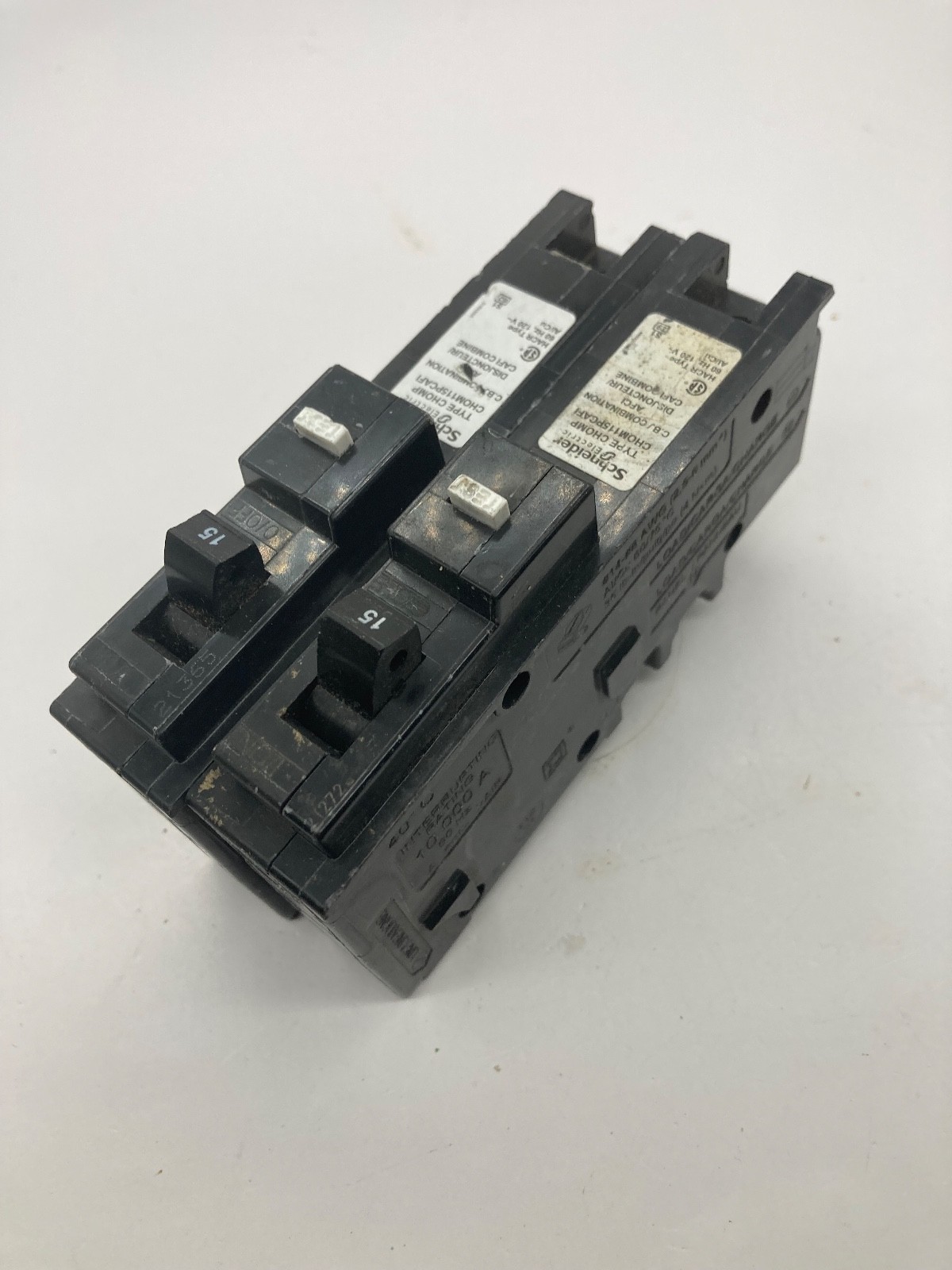 2X Schneider CHOM115PCAFI 1P Plug In Neutral Arc Fault Combination AFCI Breaker