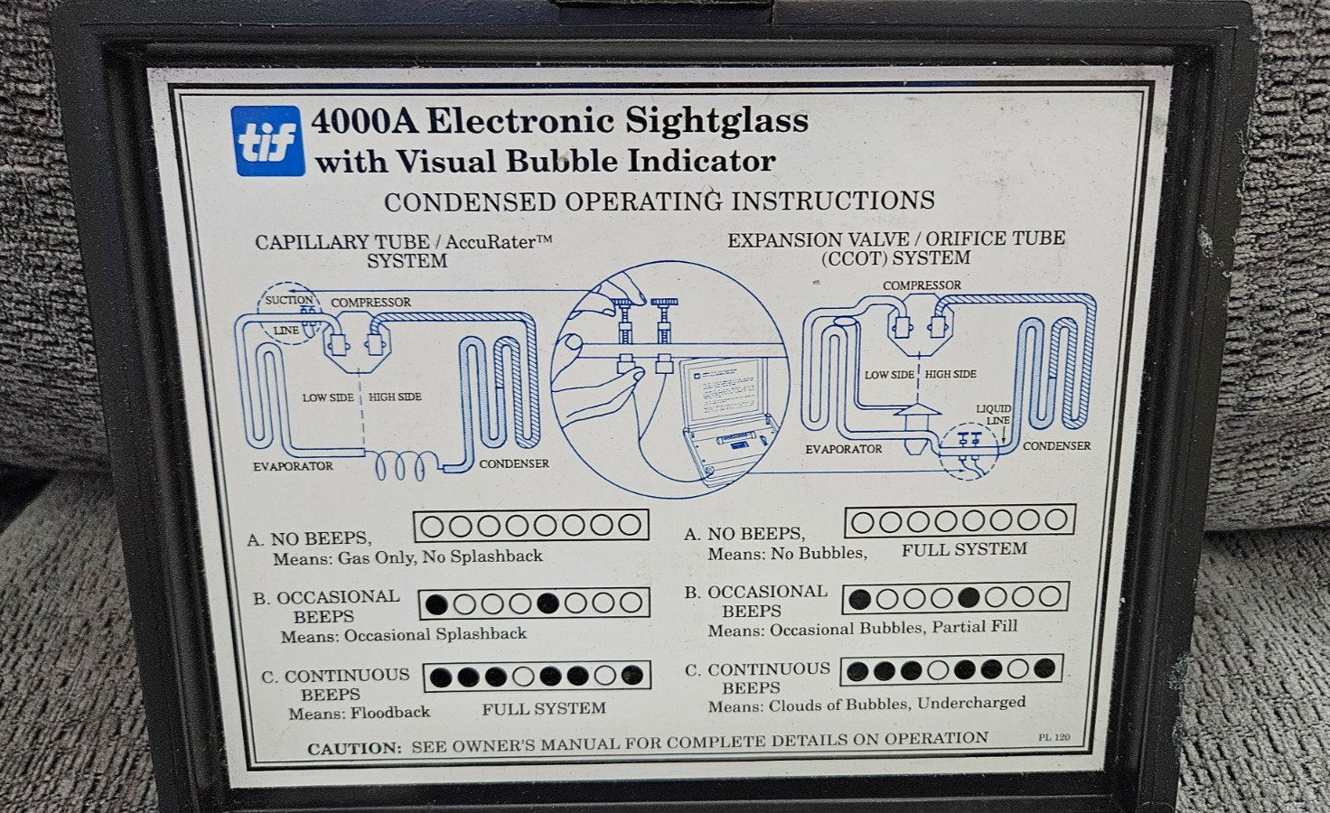 TIF 4000A ELECTRONIC SIGHT GLASS Refrigerant bubble indicator HVAC Moisture EUC