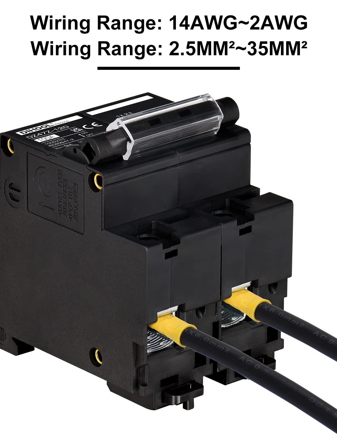 DIHOOL DC Circuit Breaker 100 Amp Solar Disconnect Switch 2p 1000V for PV, UPS,