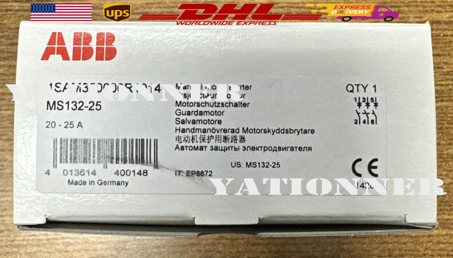 ABB MS132-25 1SAM350000R1014 MANUAL MOTOR STARTER 20-25A **NEW IN BOX**