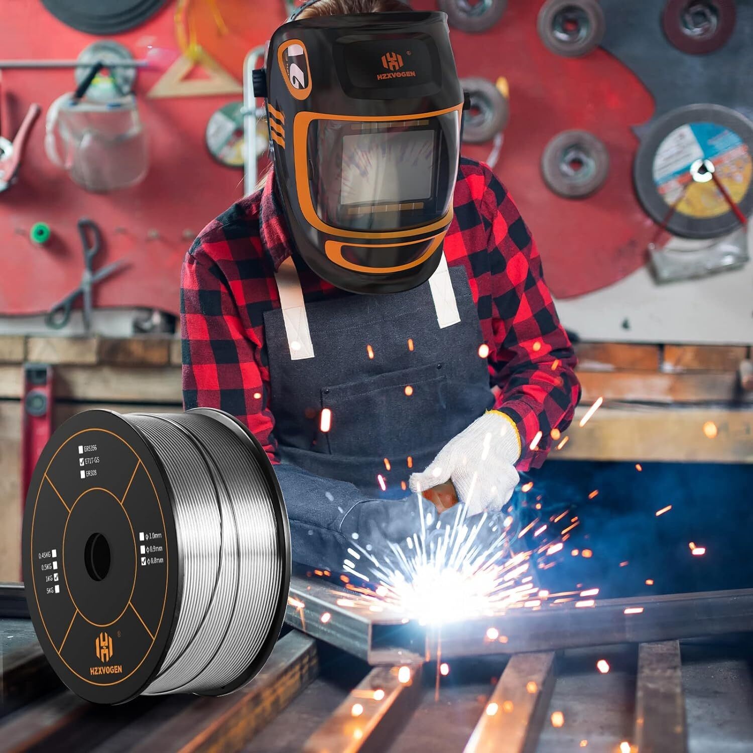 Carbon Stainless Steel Flux Core Welding Wire For Gasless MIG Welder 0.03” 2lbs