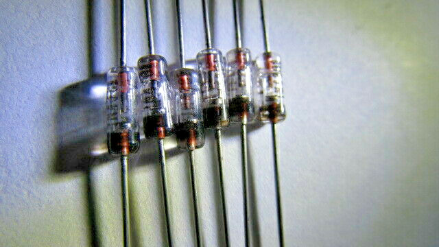 1N4381 ITT Germanium Gold Bonded Diodes Fast Switching (6 PIECES) USA, GERMANIUM
