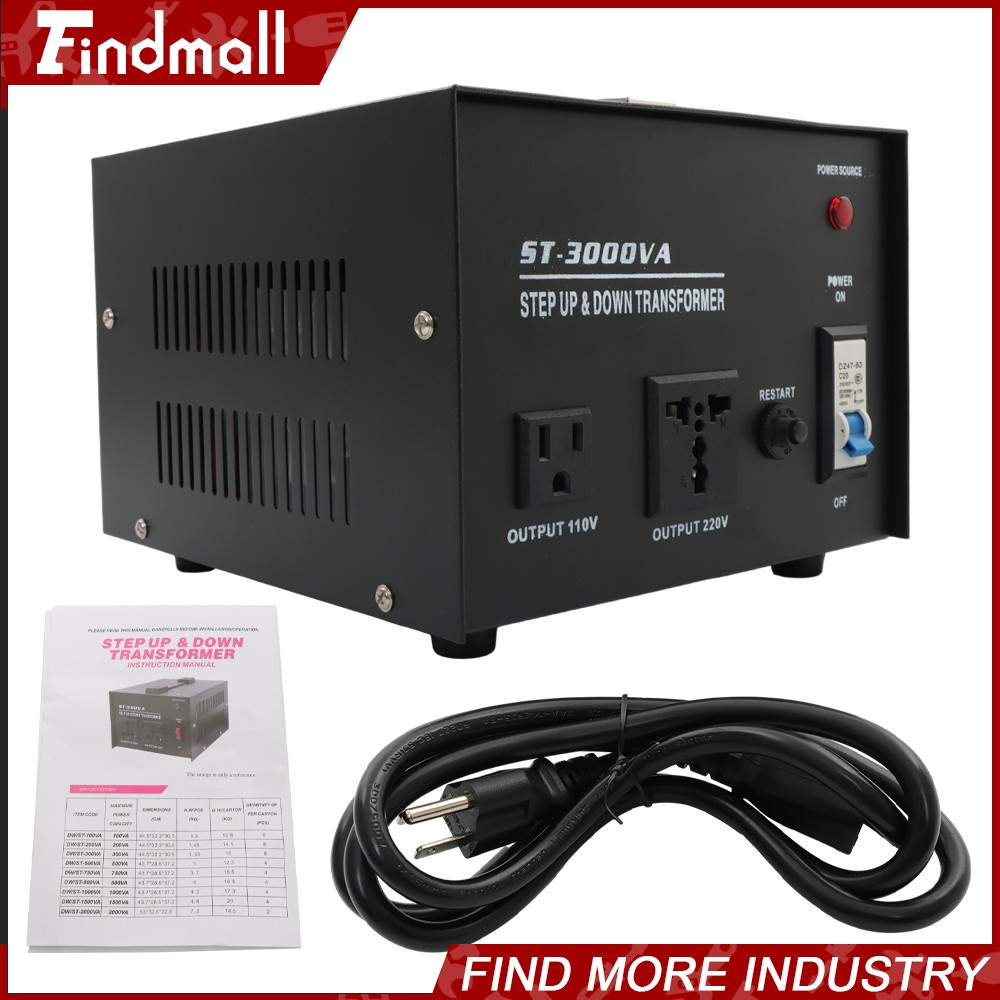 Findmall 3000W Step Up/Down Voltage Converter Transformer 110V-220V/220V-110V