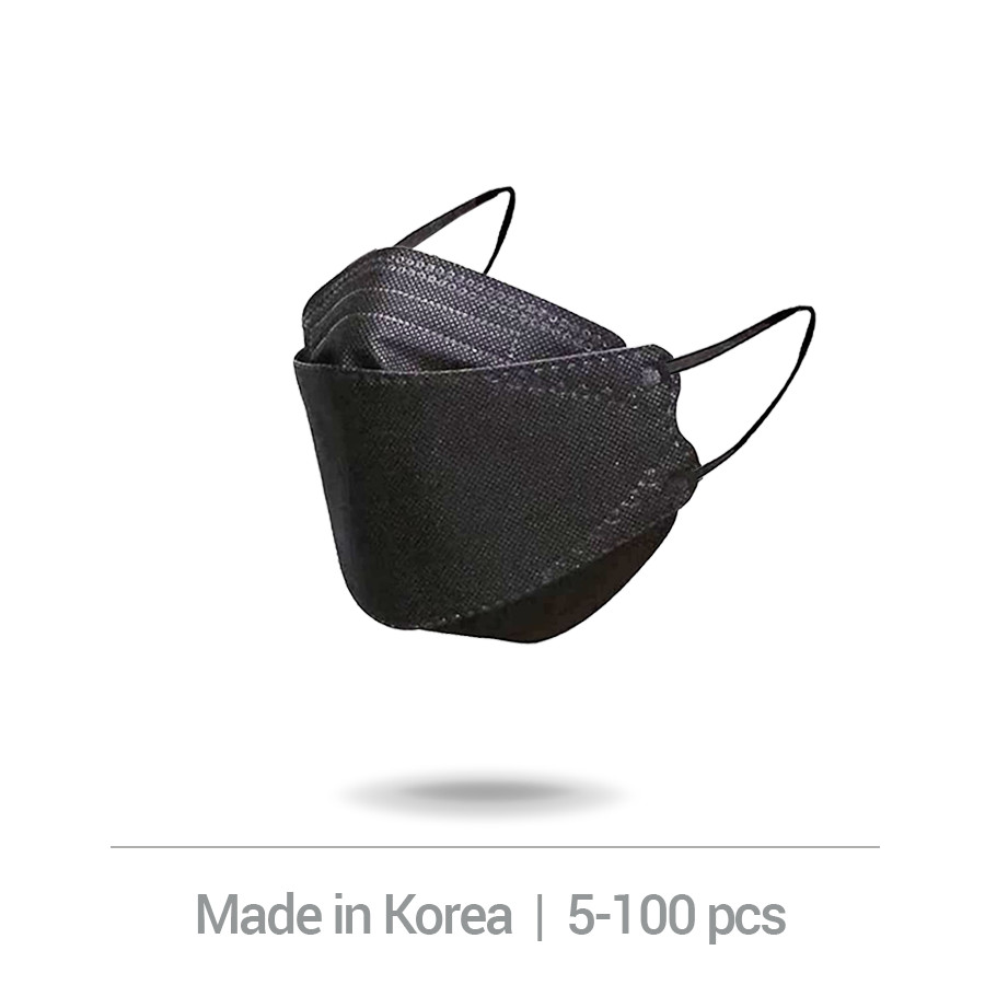 10/50/100 BLACK KF94 Disposable Face Masks 4 Layers Filters 95%+ PFE & BFE KN95