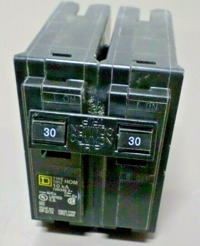 Square D HOM230 30A 10kW 2 Pole 120/240V Circuit Breaker Type HOM HACR
