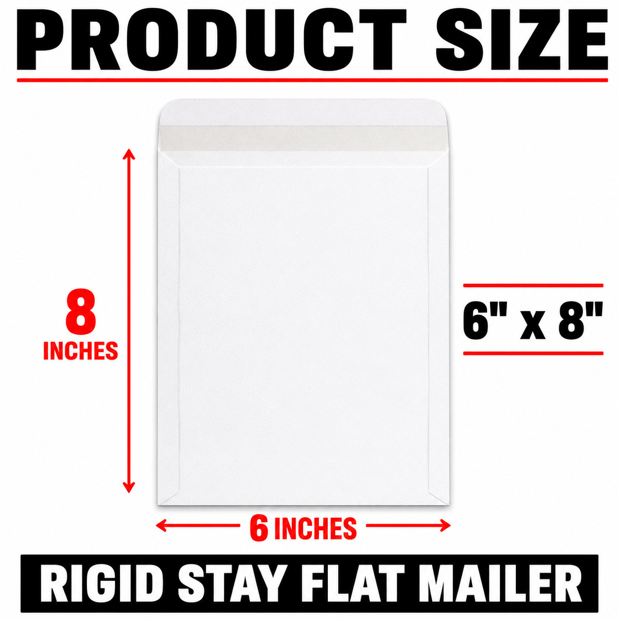 6×8 White Rigid Mailers Stay Flat Self Seal Cardboard Envelopes 50-1000