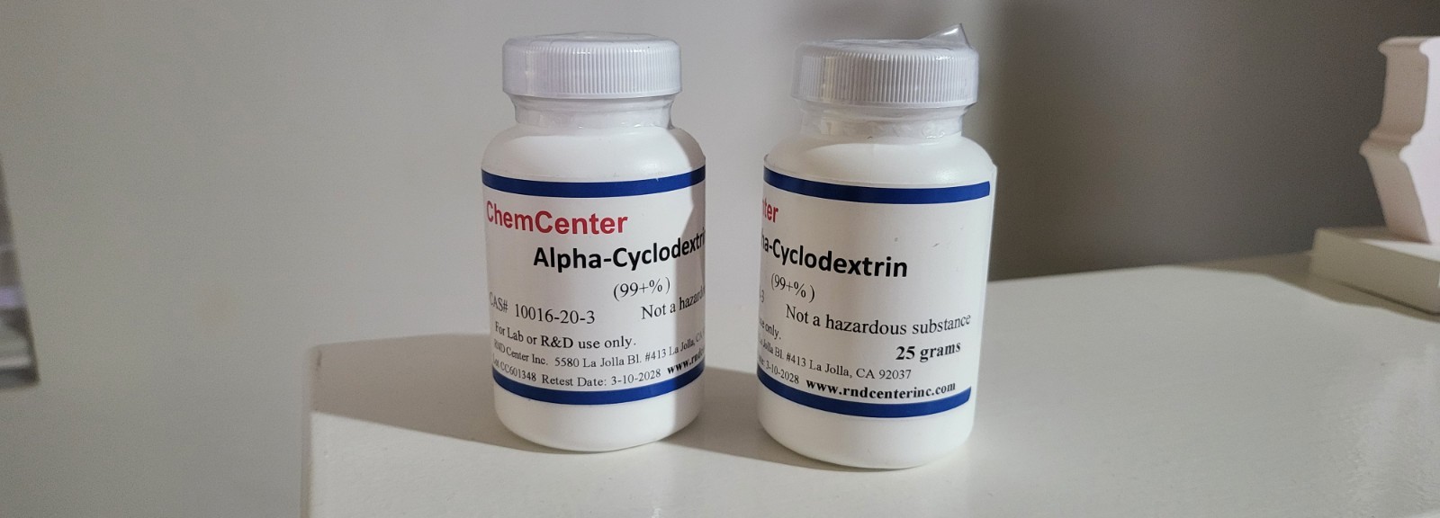Alpha – Cyclodextrin, High Purity Powder, 25 grams