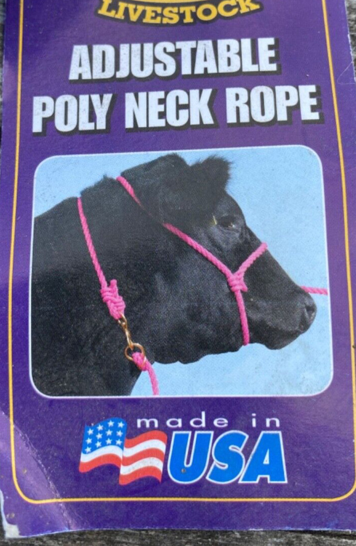 2 Weaver poly nylon adjustable livestock neck ropes blue & black NWT