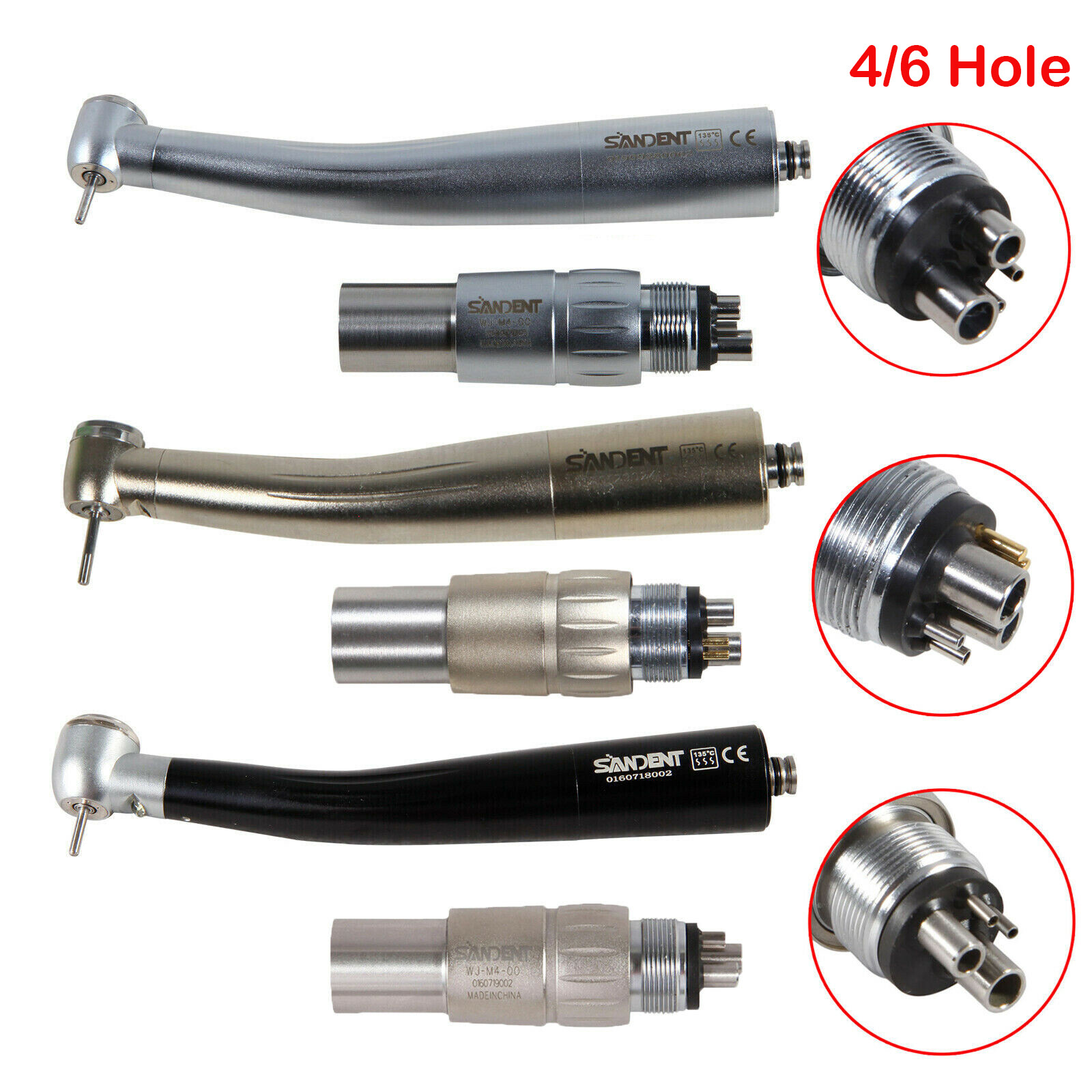 NSK Style High Speed/Egenerator/Fiber Optic LED Handpiece 4/6Hole Coupler Dental