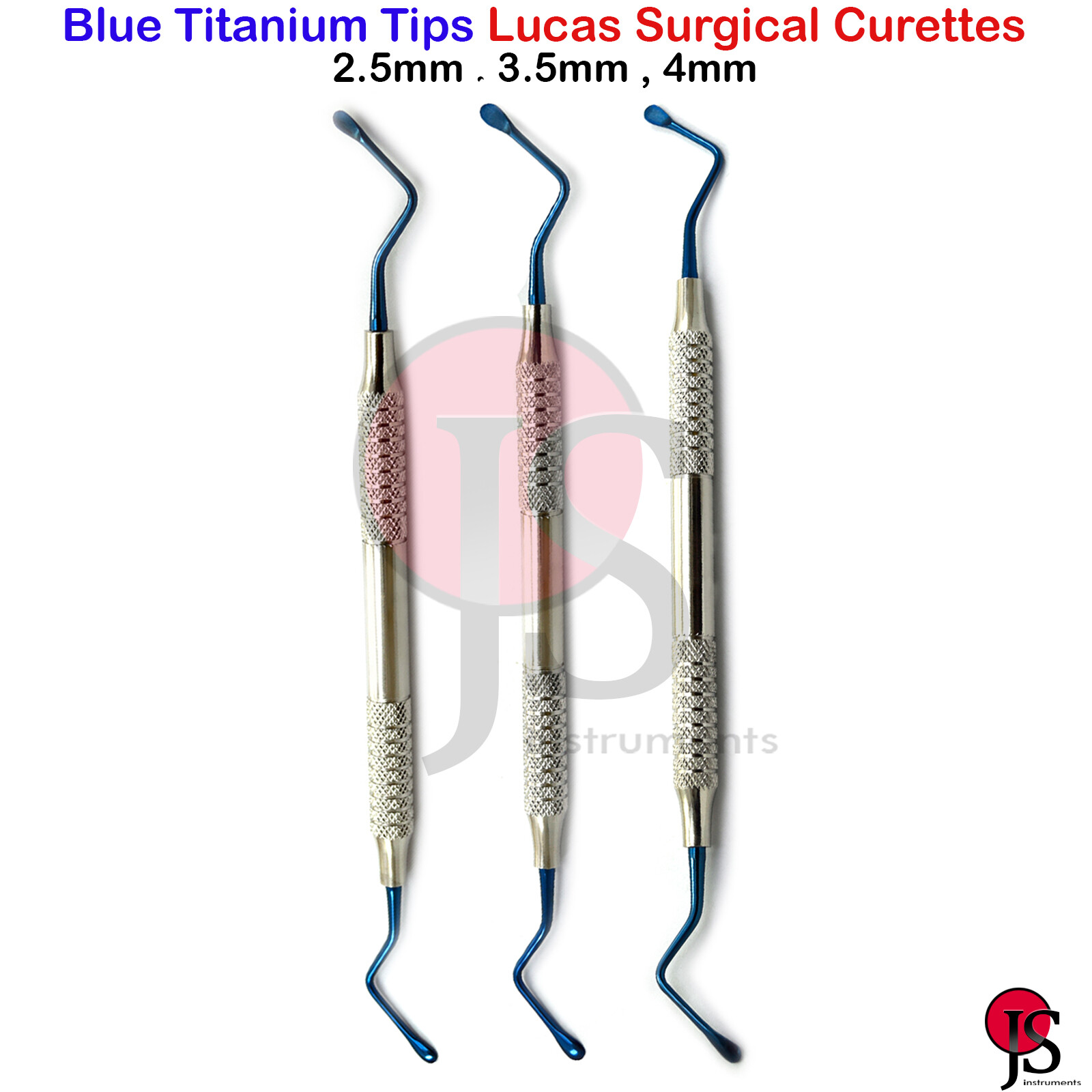 Periodontal Cyst Removal Soft Tissue Surgical Lucas Bone Curettes Blue Titanium
