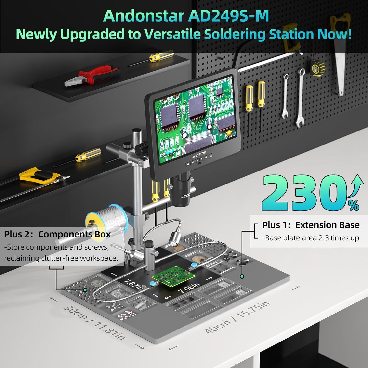 Andonstar AD249S-M Plus 10.1» Digital Soldering Station Electronic Repair 2000X