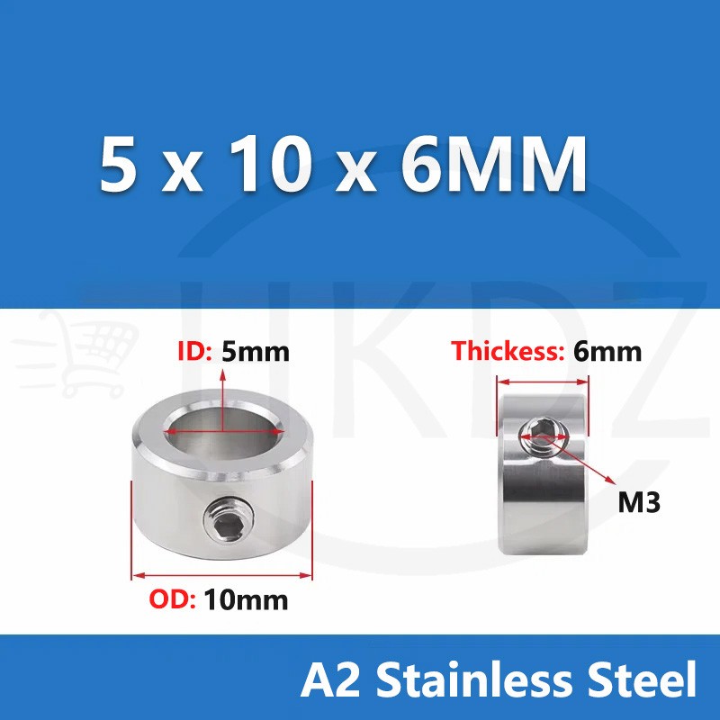 Stainless Steel Shaft Collar Solid Steel Metric Clamp Collars ID 5mm To 50mm