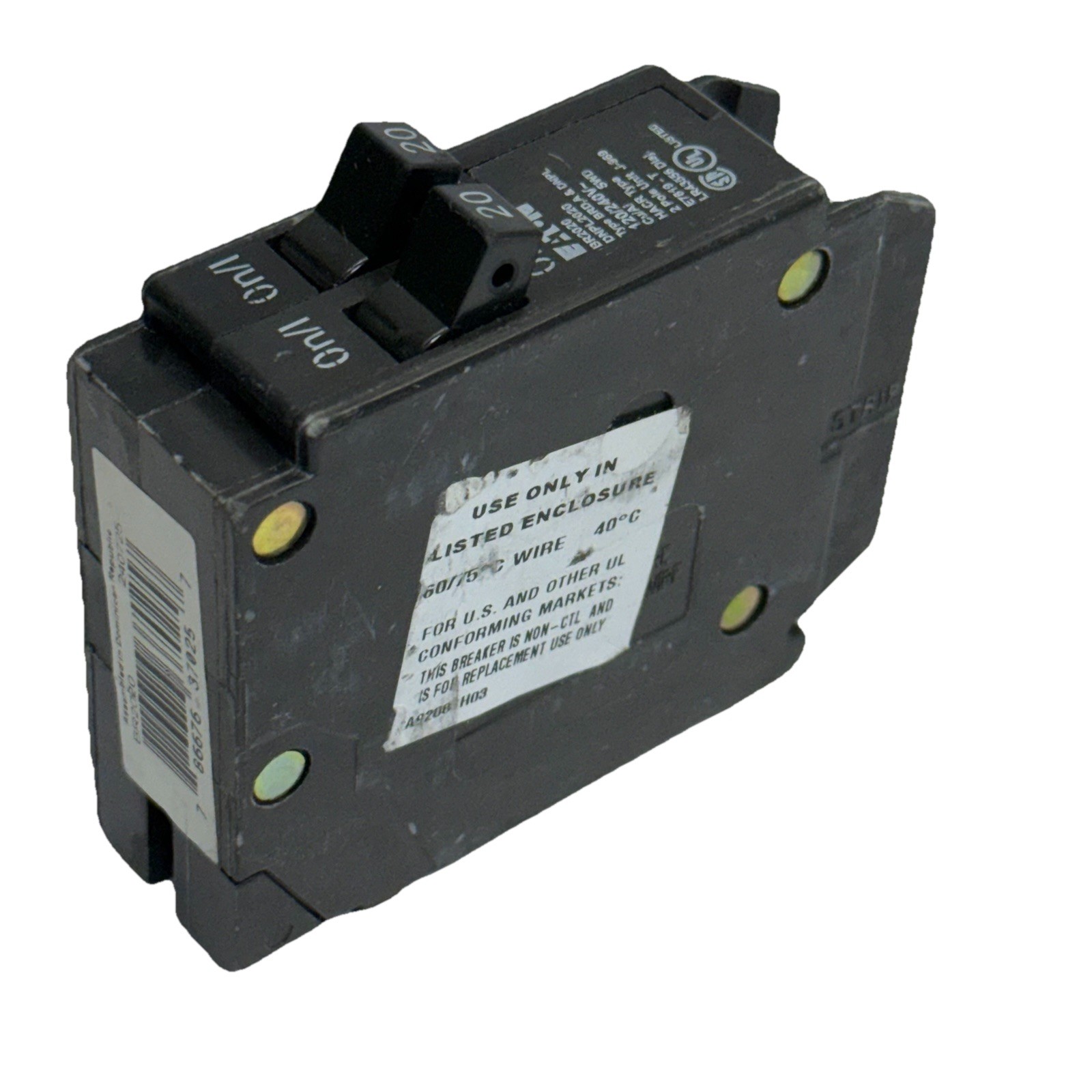 EATON BR2020 MOLDED CASE CIRCUIT BREAKER 20A – 1PHASE – 120V
