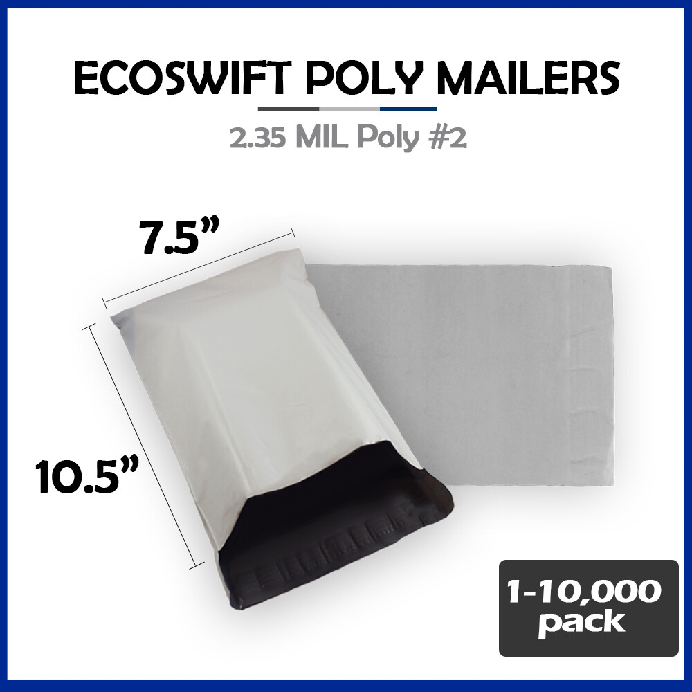 1-10000 7.5×9.5 “EcoSwift” Poly Mailers Envelope Plastic Shipping Bags 2.35 MIL