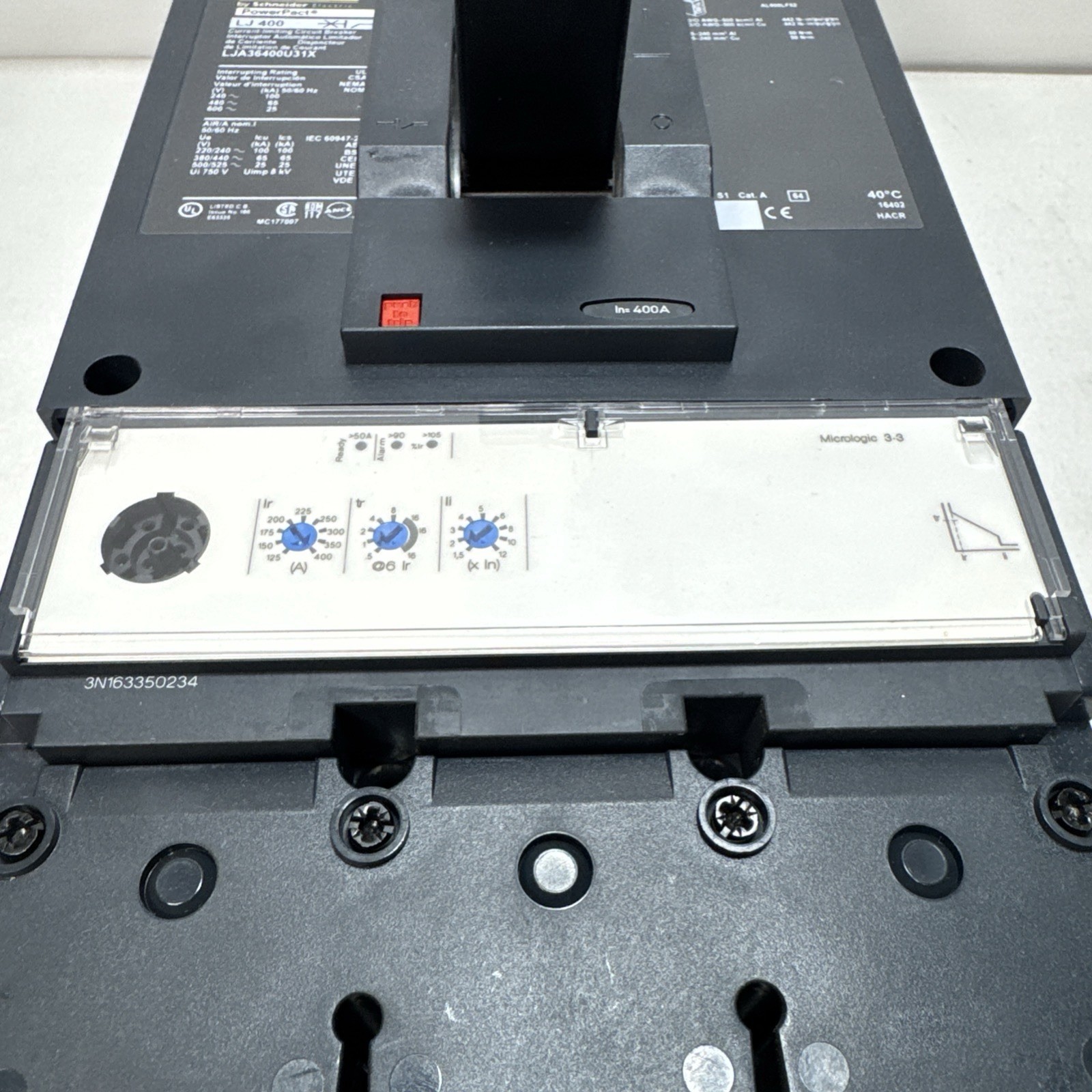 SQUARE D LJA36400U31X LJA I-LINE 3 POLE 400 AMP 480v 65KAIC POWERPACT BREAKER
