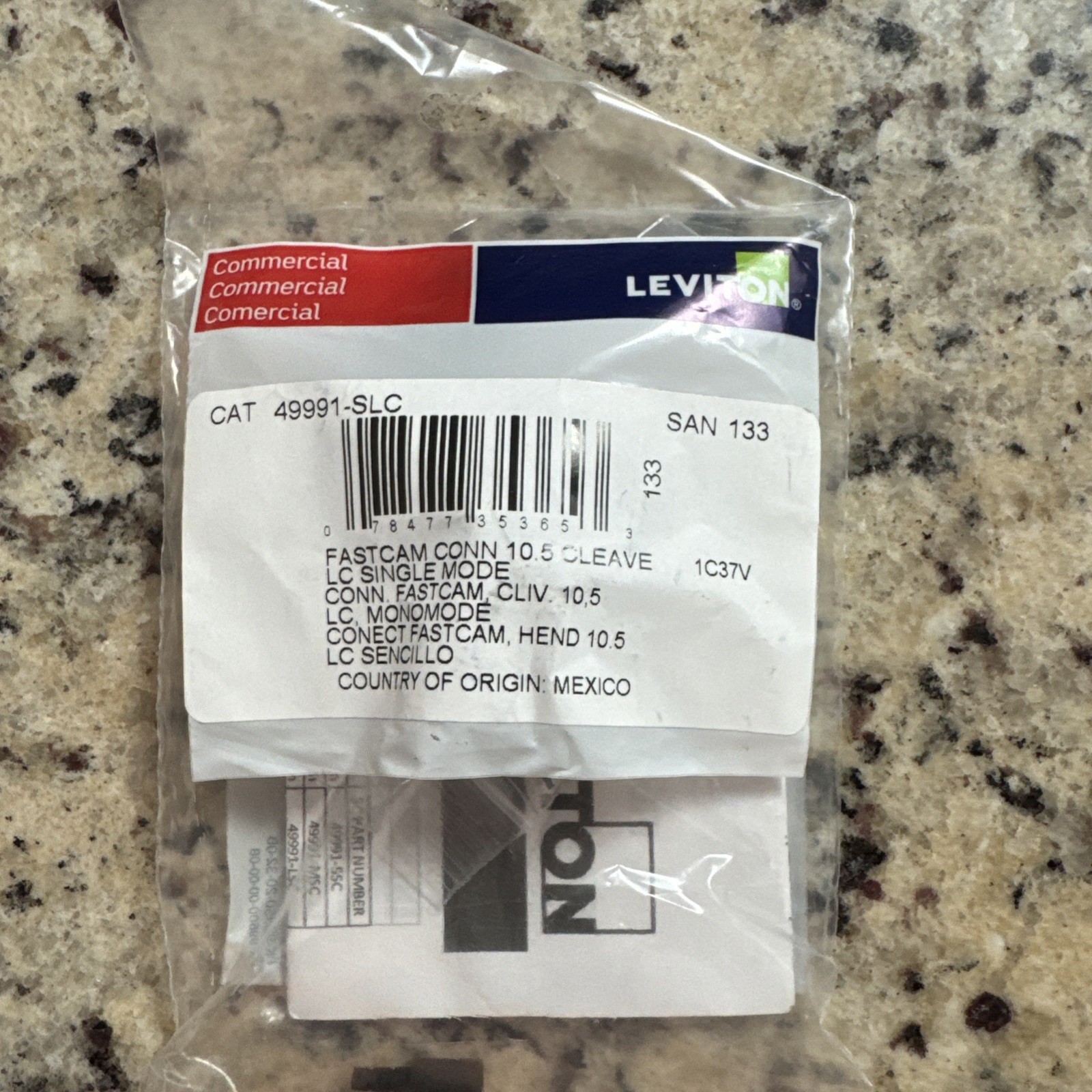 Leviton 49991-SLC SAN 133 Fastcam Single mode Fiber Connector 10.5