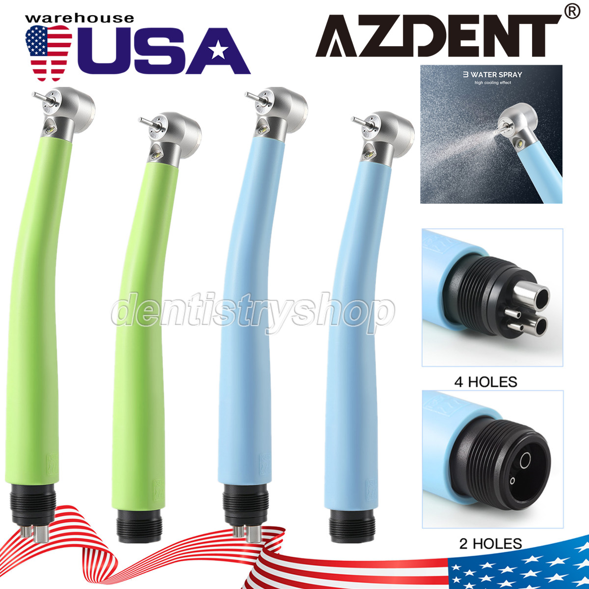 NSK Style Dental Fiber Optic LED E-generator High Speed Handpiece 2 Hole/ 4 Hole