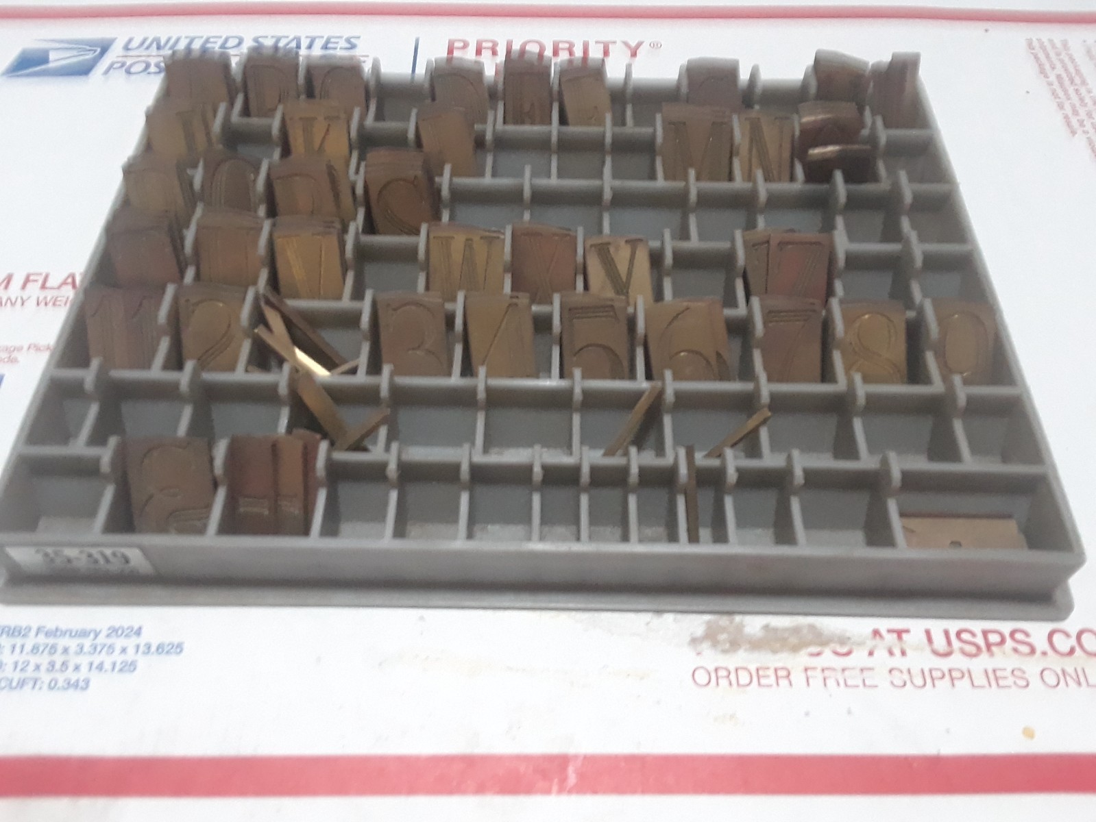 New Hermes Brass Font probably Condensed Roman Triple Line Font 139 pieces