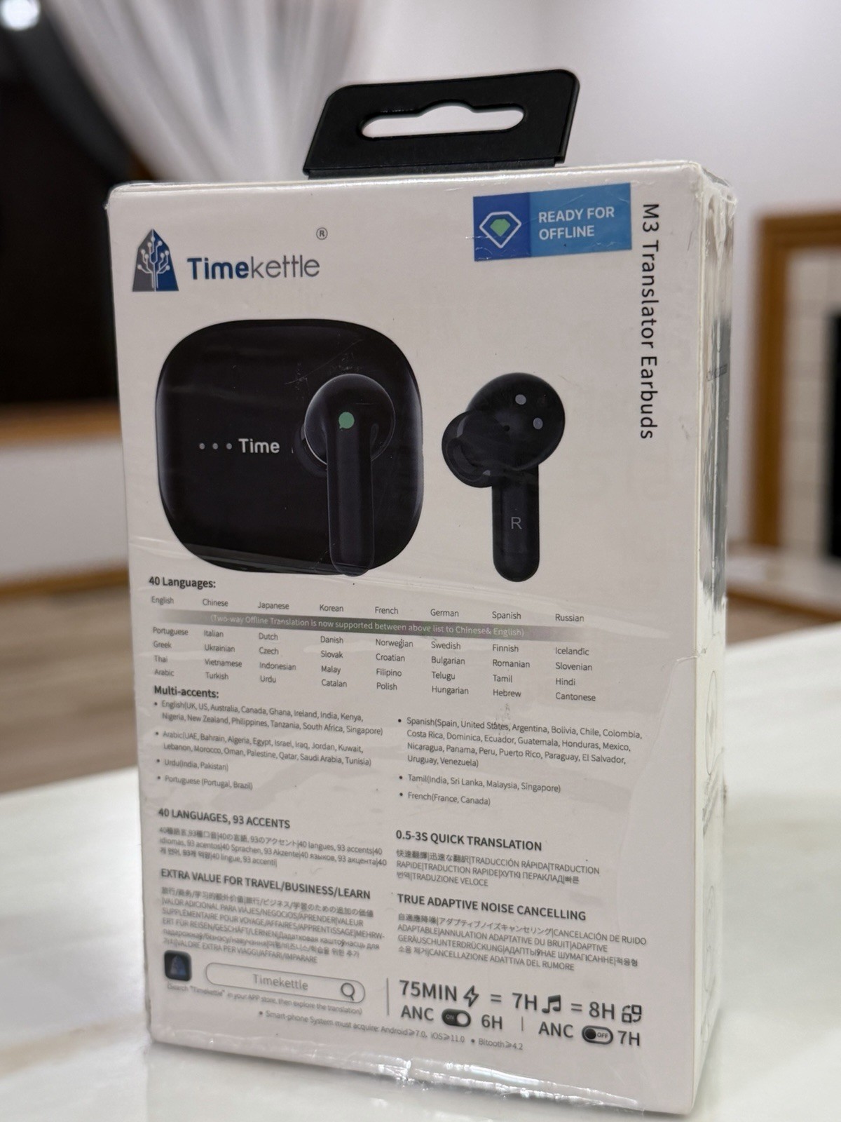 Timekettle M3 Language Translator Earbuds Two-Way Translator Device Black