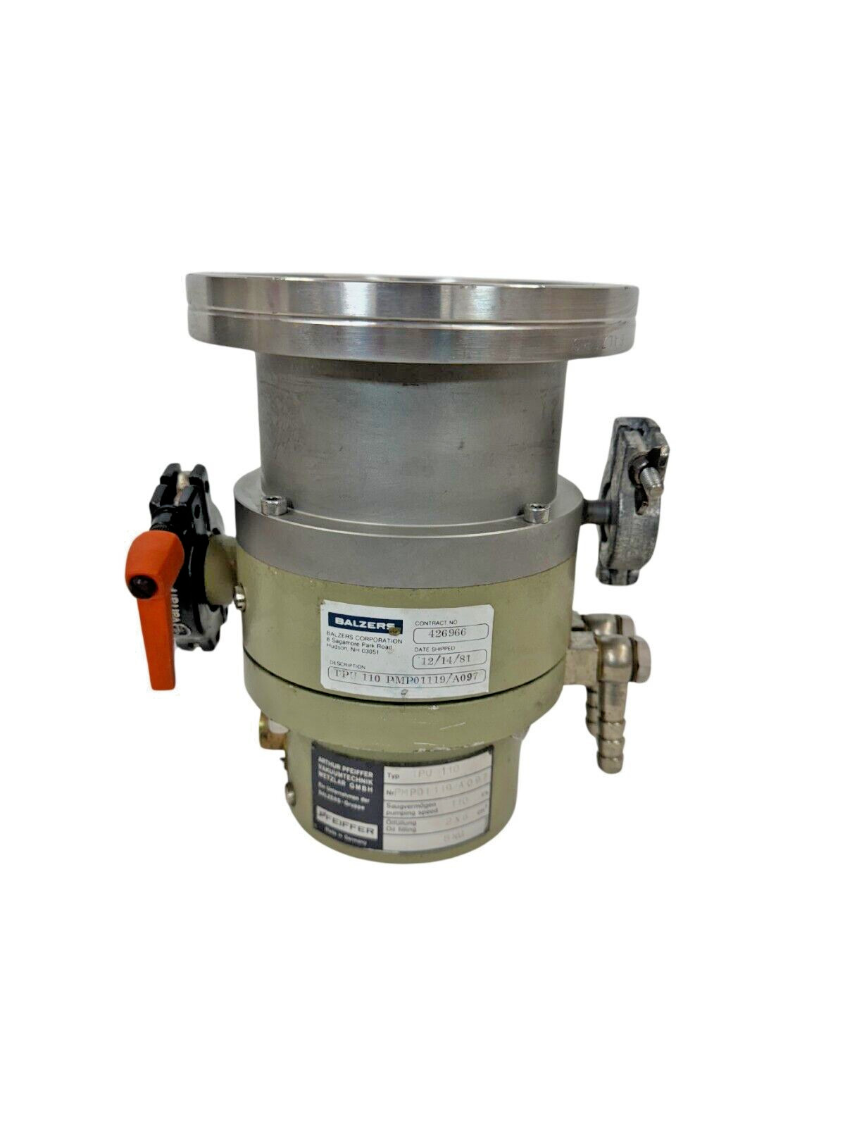 Pfeiffer Balzers TPU 110 Turbomolecular Drag Pump–FREE SHIPPING