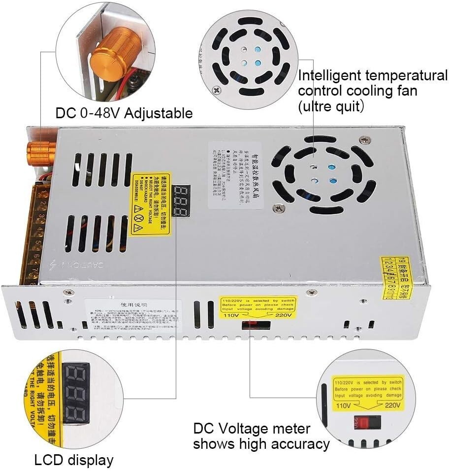 Adjustable DC Power Voltage Converter AC 110V-220V to DC 0-48V Module Switchi…
