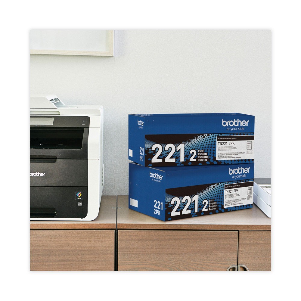 Brother TN2212PK 2500 Page-Yield Toner – Black (2/Pack) New