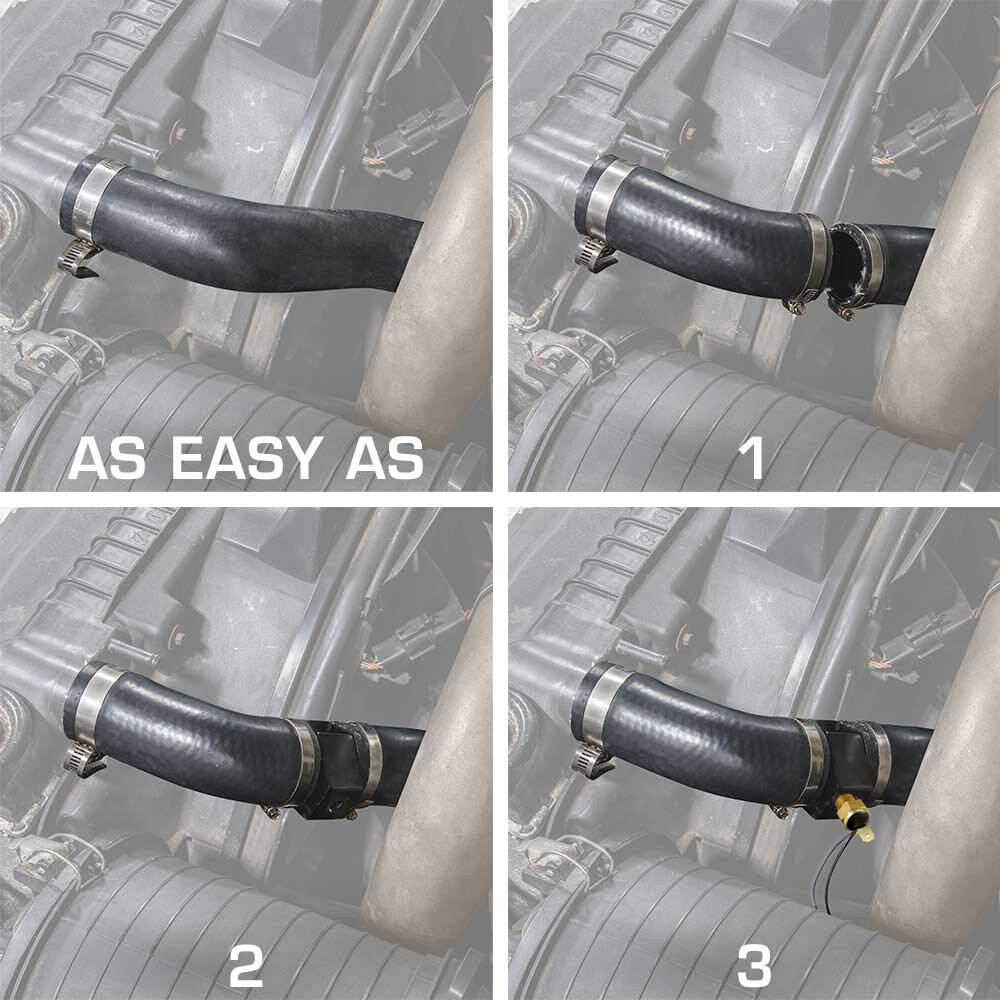 1-2 INCH OD RADIATOR FAN IN-LINE HOSE 1/8 THERMOSTAT TEMP SWITCH FITTING ADAPTER