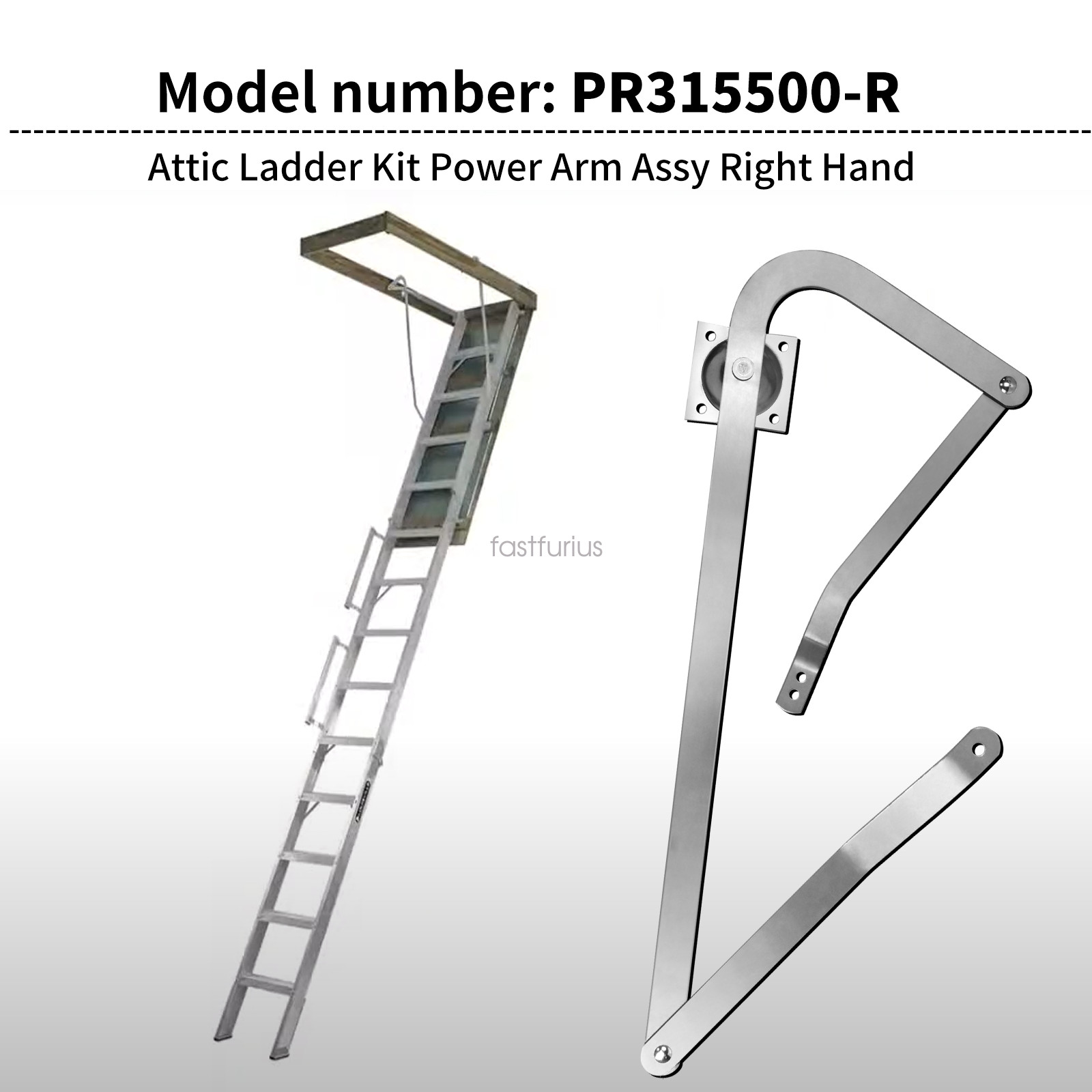 Right Hand Fit for Louisville Ladder Attic Ladder Power Arm Assy PR315500-RH