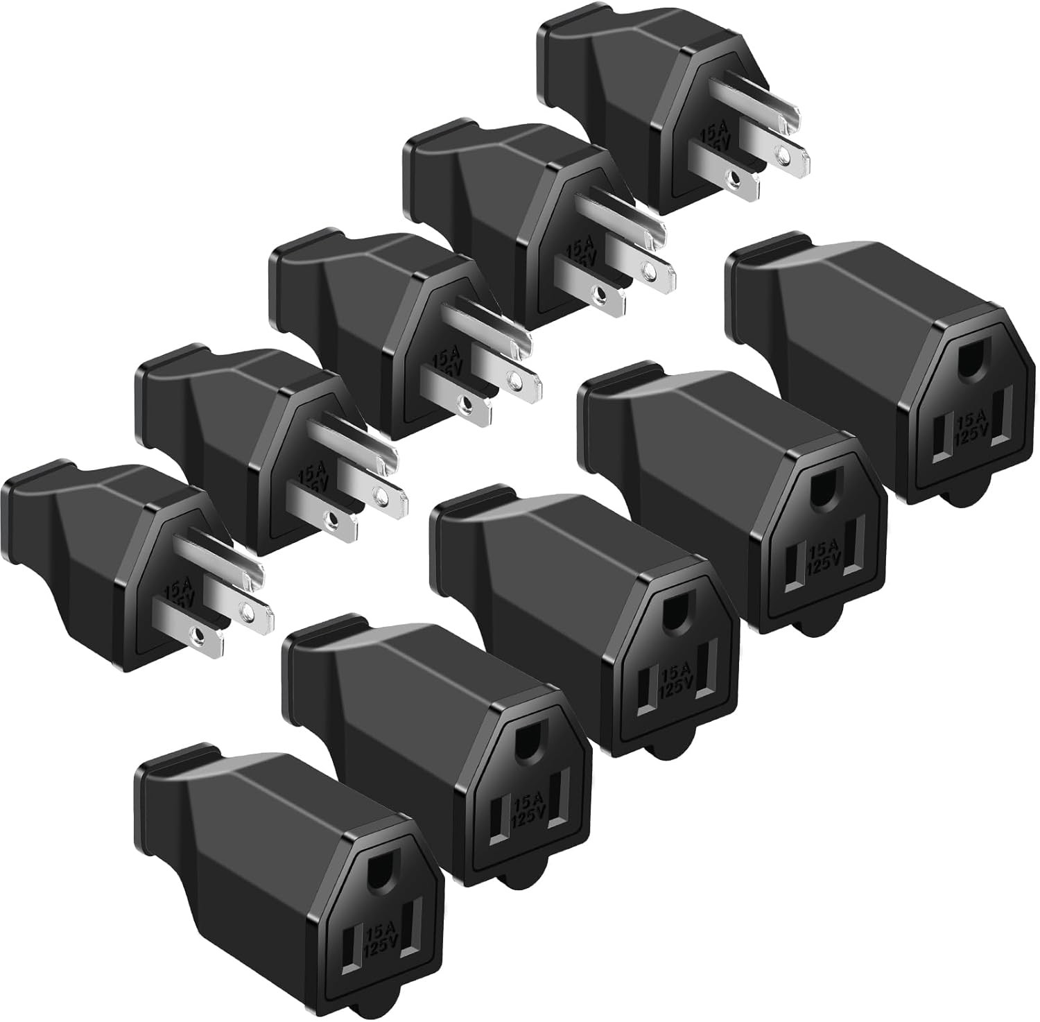 5 Sets Extension Cord Plug Replacement Male and Female Extension Cord Ends 12…