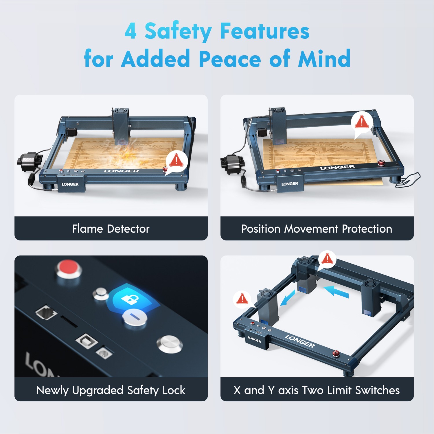 LONGER B1 40W Laser Engraving Machine, Auto Air Assist,40W Laser Cutting🔥Used-C