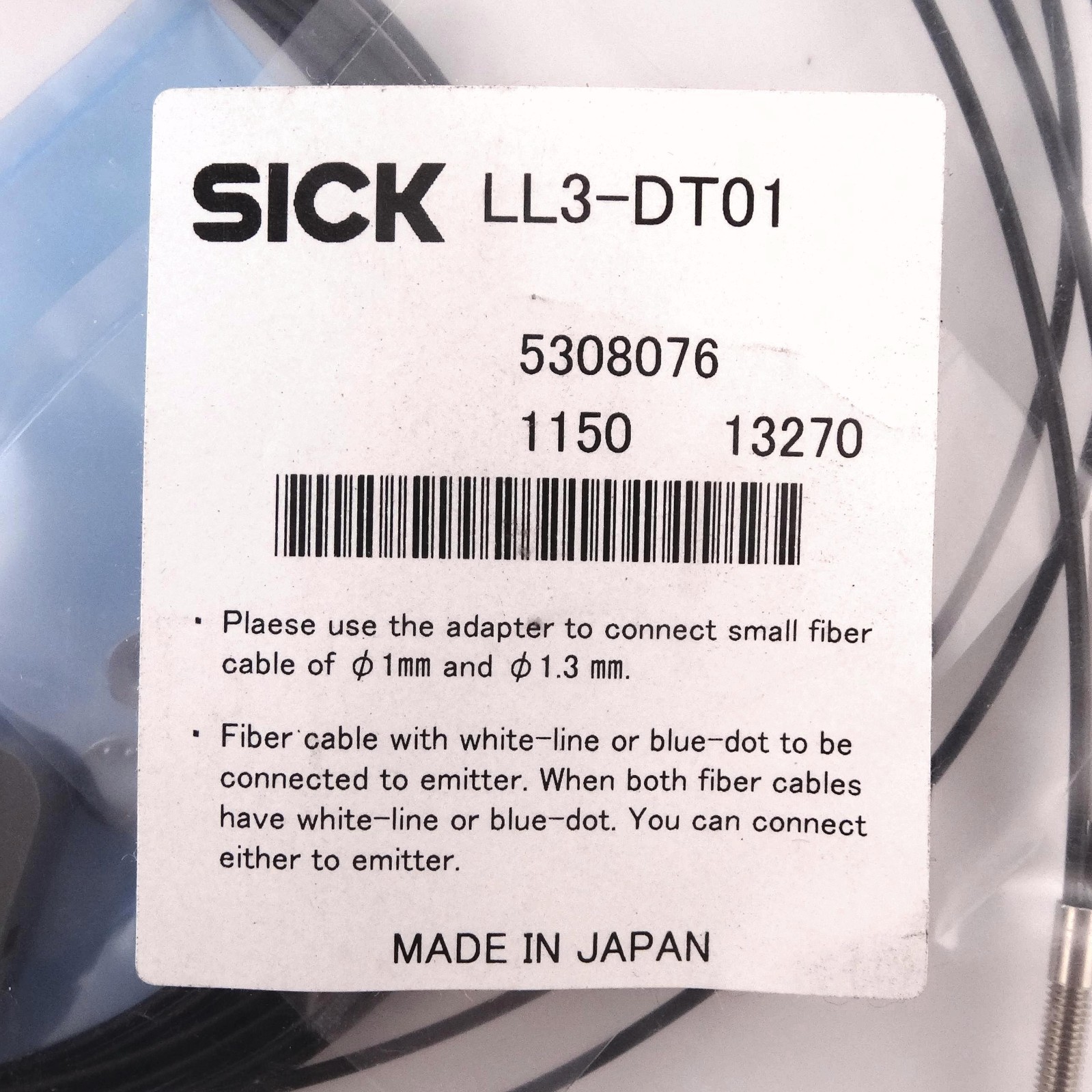 New Sick LL3-DT01 Fiber Optic Proximity Sensor- 60 Day Warranty