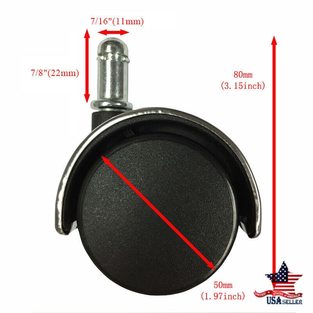 5Pcs Office Chair Caster Wheels Heavy Duty Replacement 2» for Hard Floor