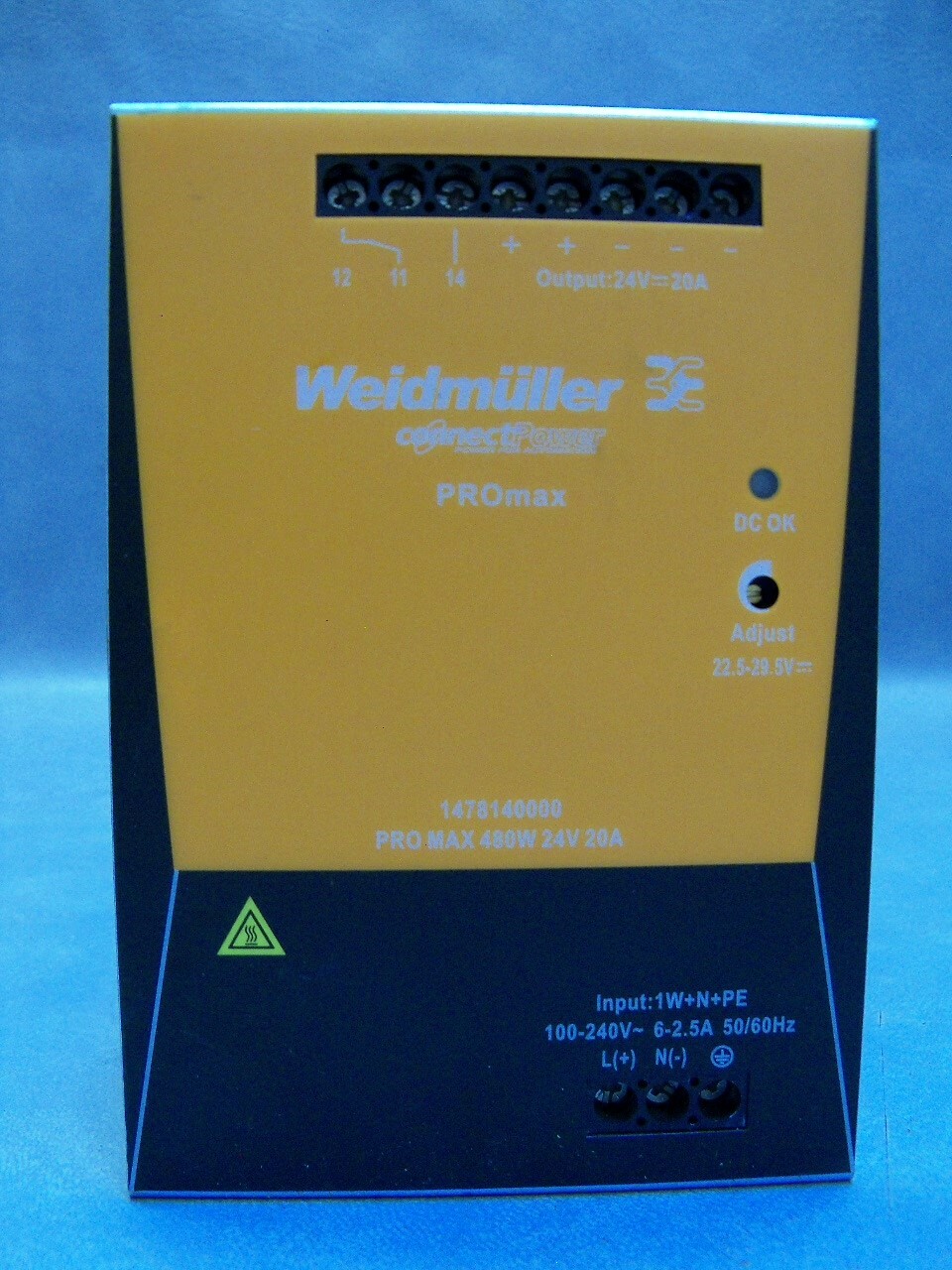 Weidmuller 14AC/DC DIN Rail Power Supply(PSU) 480w 24v 20a