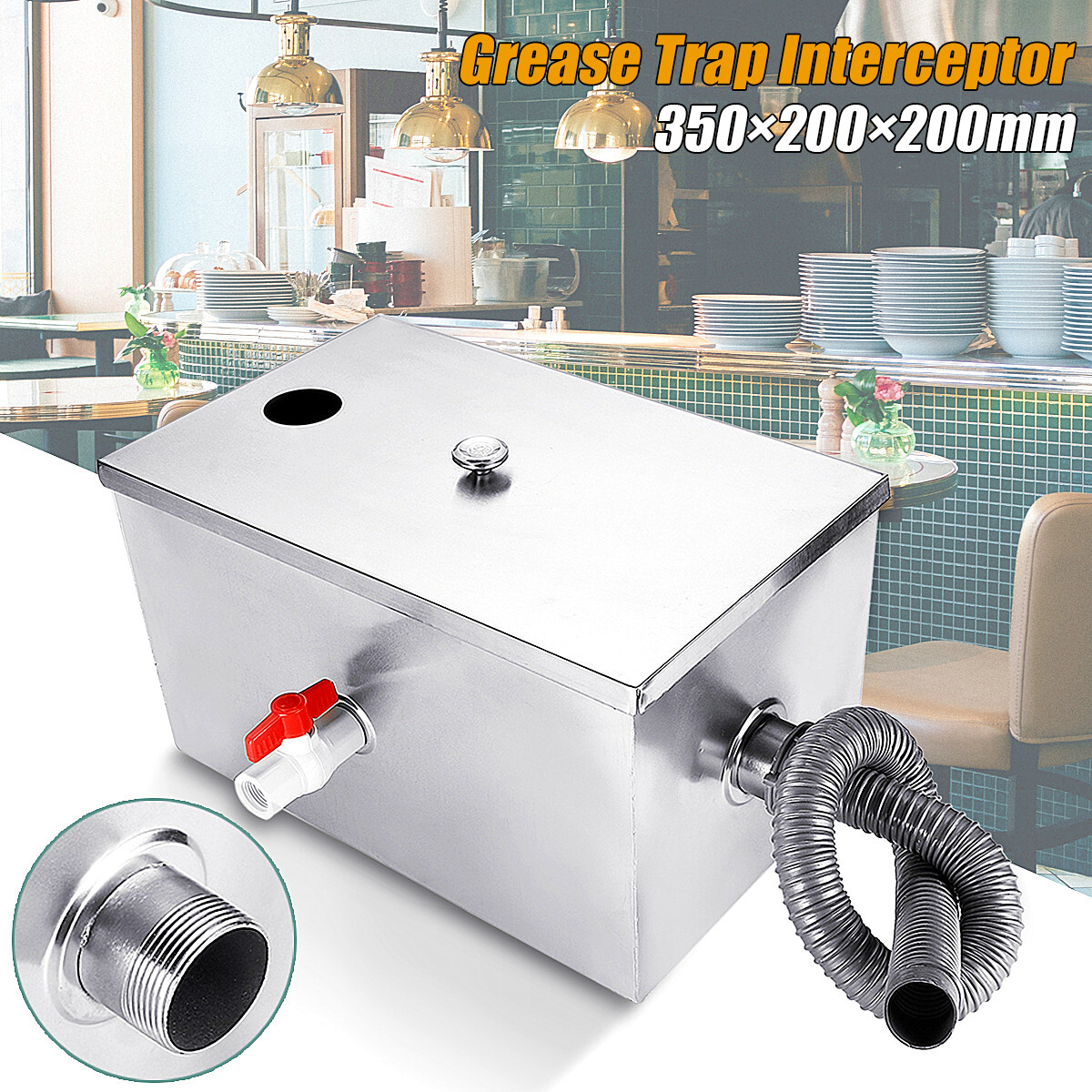 8LB 5GPM Stainless Steel Commercial Restaurant Kitchen Grease Trap Interceptor