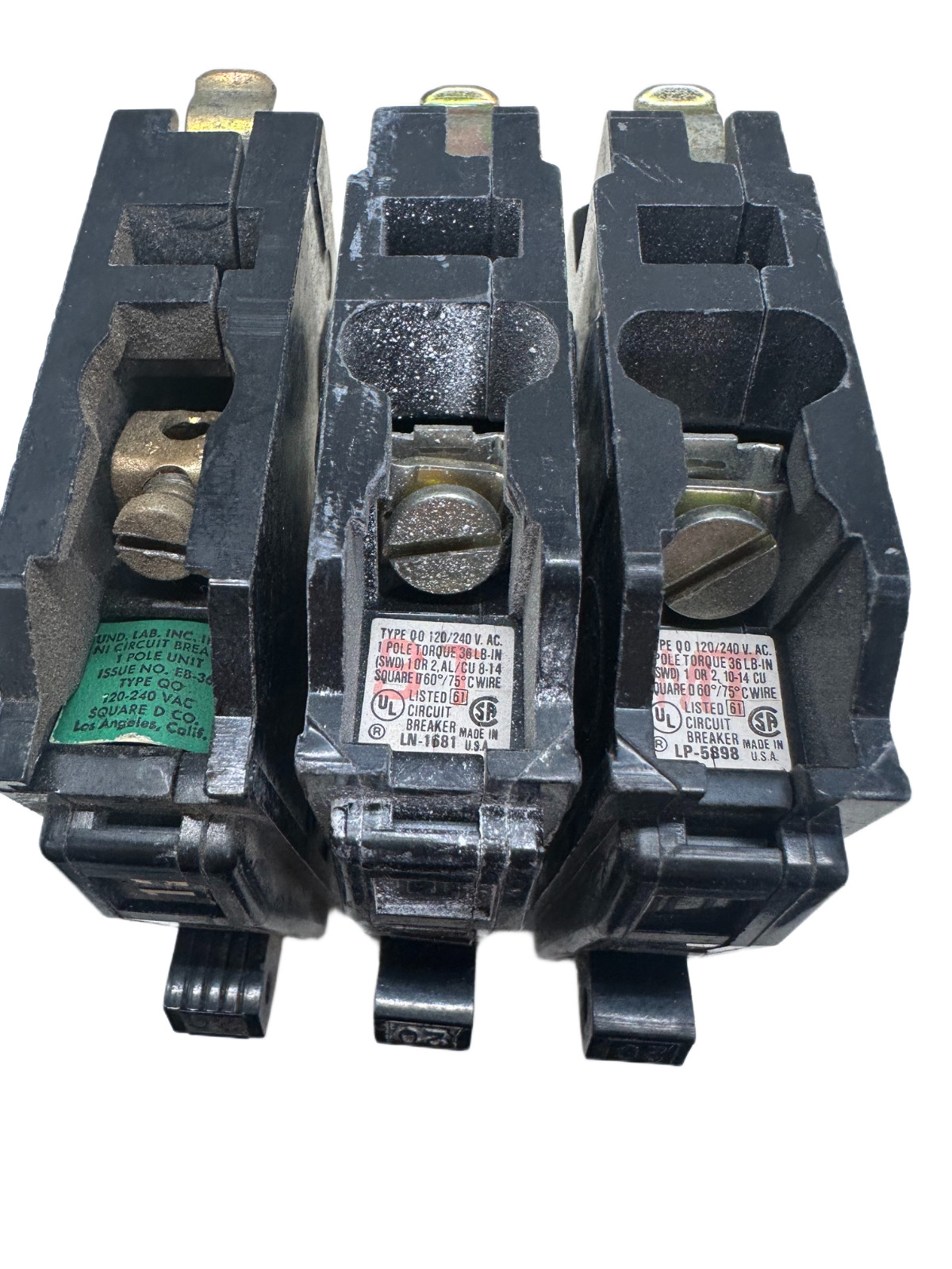 SQUARE D QO120 1 POLE 20A 120/240V CIRCUIT BREAKER (LOT OF 3) 🔥 Fast Shipping
