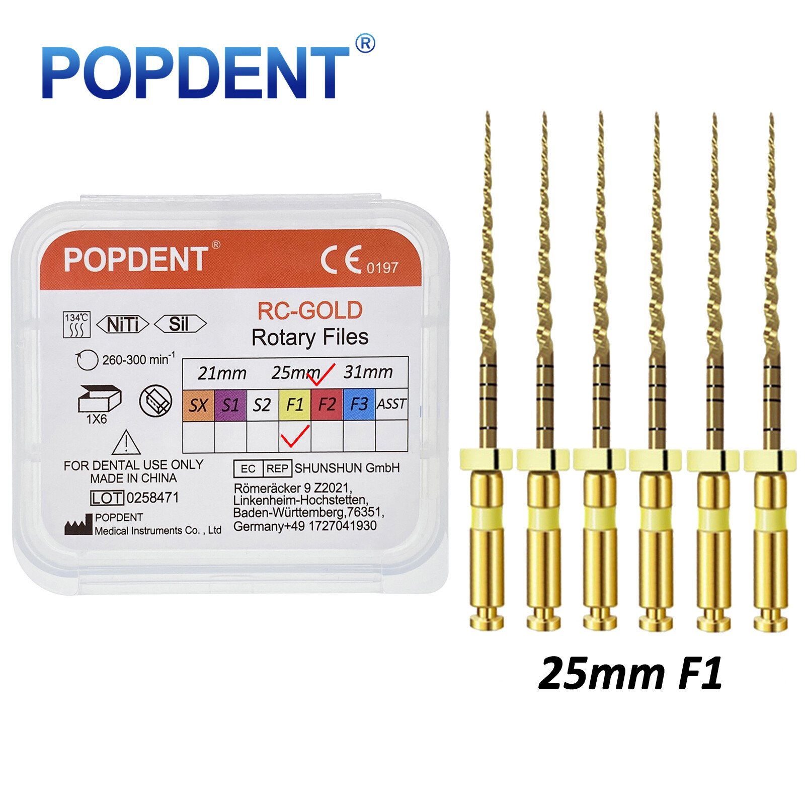 Dental Endodontic Rotary Endo Root Canal File X-Pro Blue /Gold Taper Rotary File