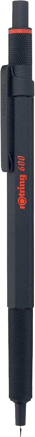 rOtring 600 Retractable Metal Ballpoint Pen, 1 Count (Pack of 1), Black