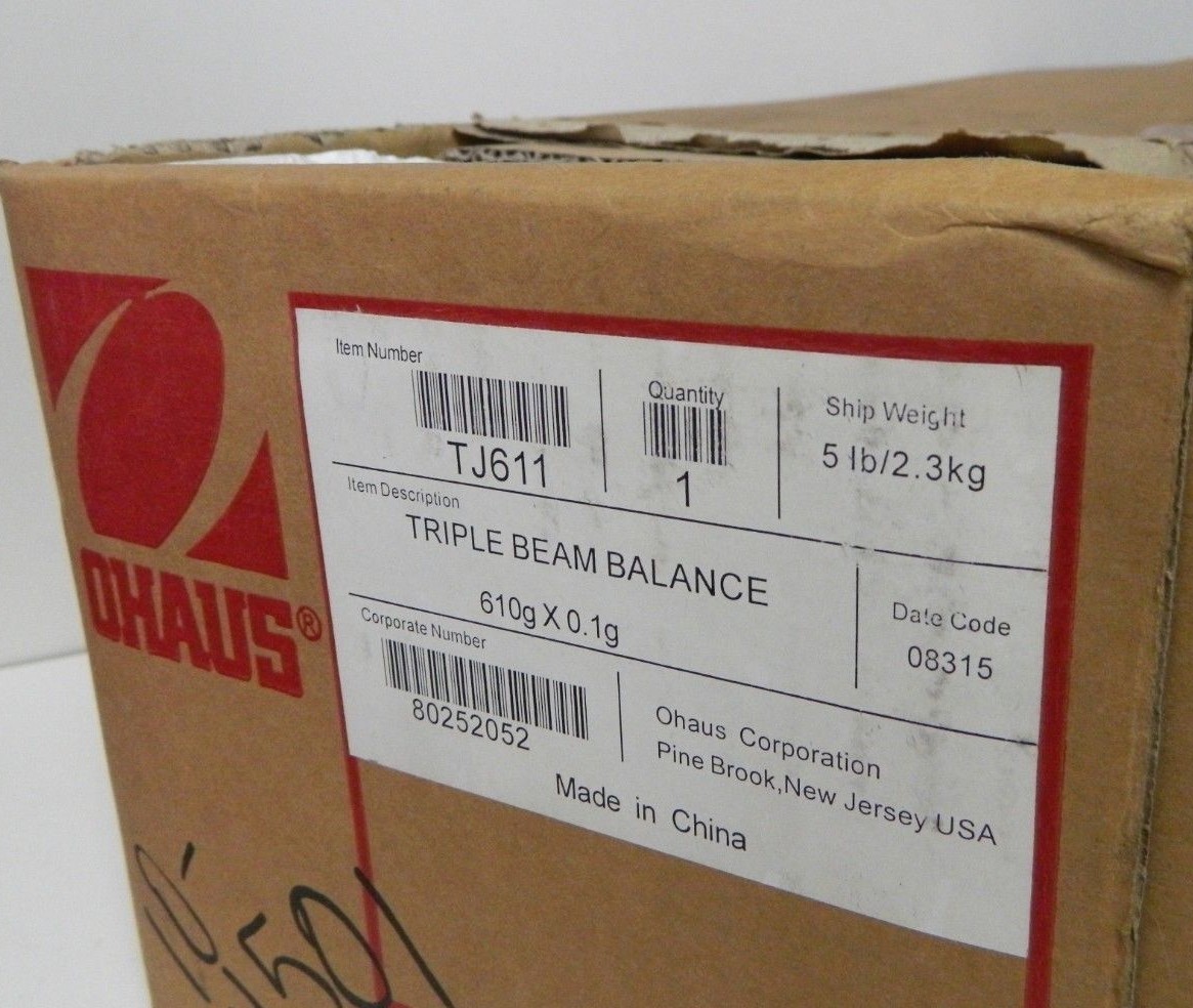 Ohaus Triple Beam Junior TJ611 Mechanical Balance 610g x 0.1g