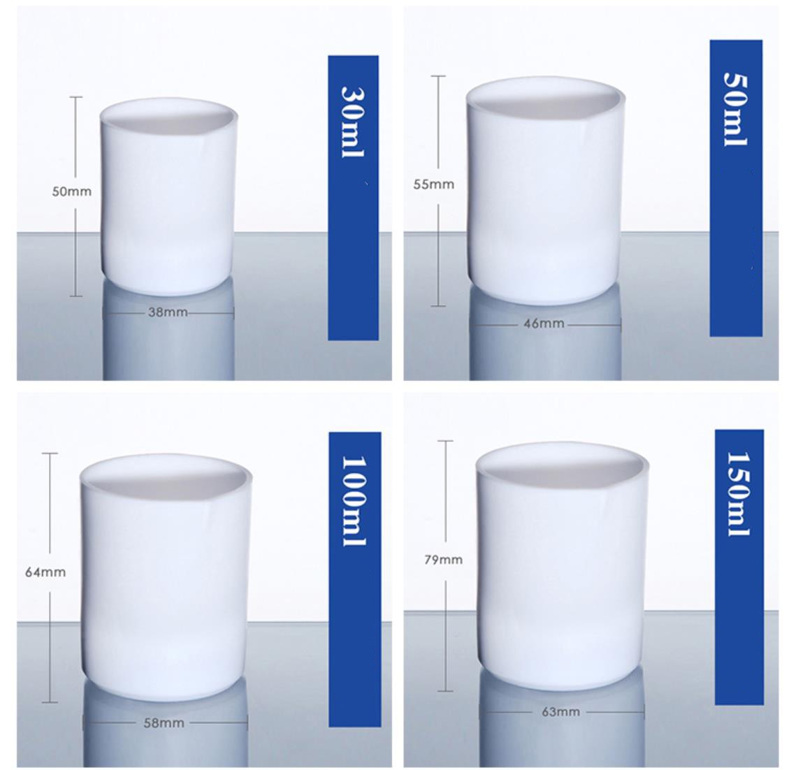 Polytetrafluoroethylene PTFE Measuring Beaker Cup Labware With Cover 30~1000ml